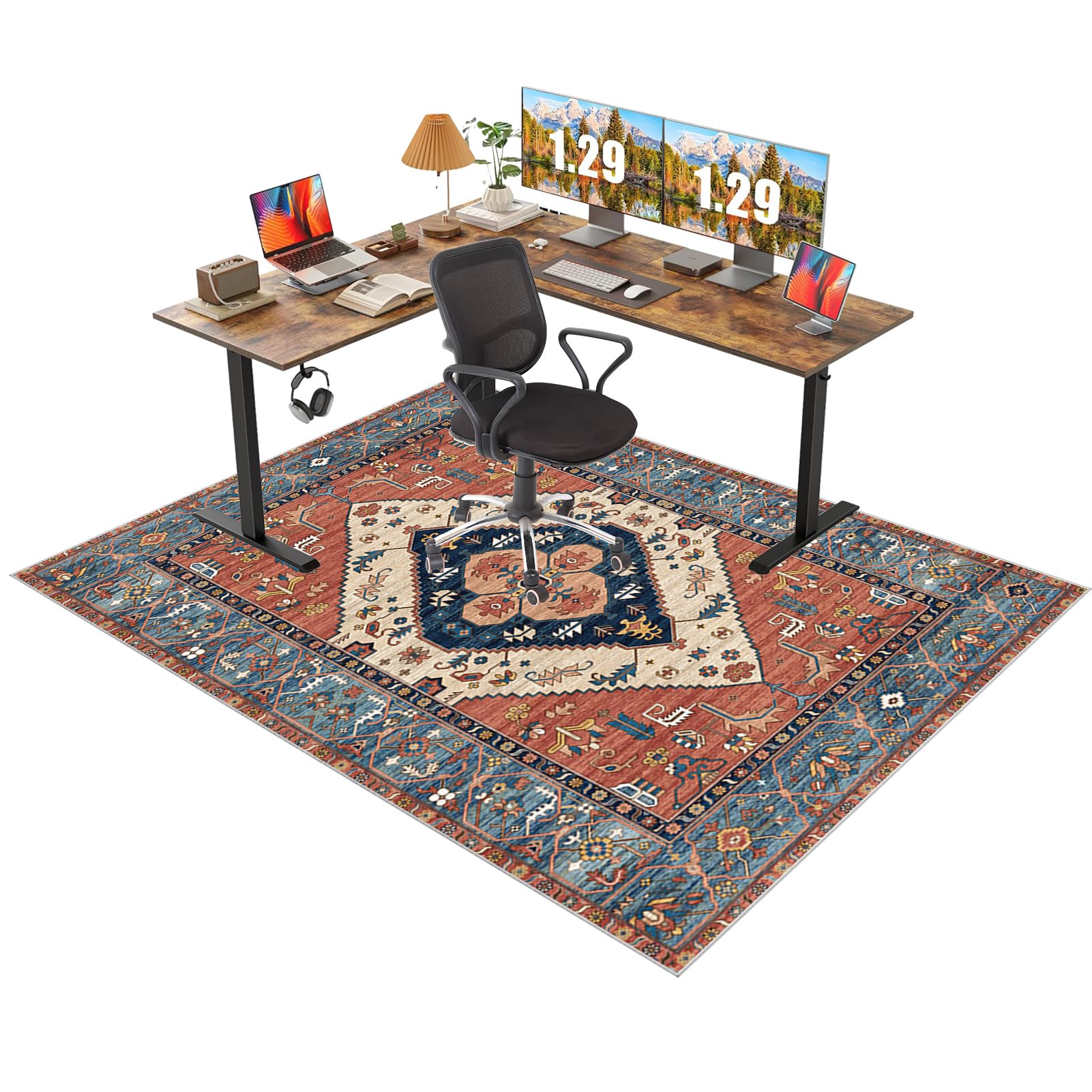 Office Chair Mat for Carpet Floor 180 x 250 cm Carpet Protector Chair Mat for Home and Office, Non Slip Desk Chair Mat, Gaming Rug, Hard Floor Protector Mat for Rolling Chair, Anti-Scratch Anti-Slip