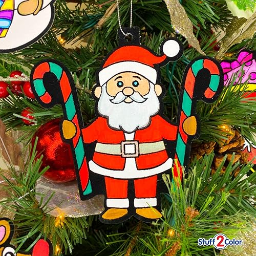 Miniatura 3 de Colorea tus propios adornos de Navidad, paquete de 12 unidades, manualidades y manualidades para niños para todas las edades, proyecto de vacaciones