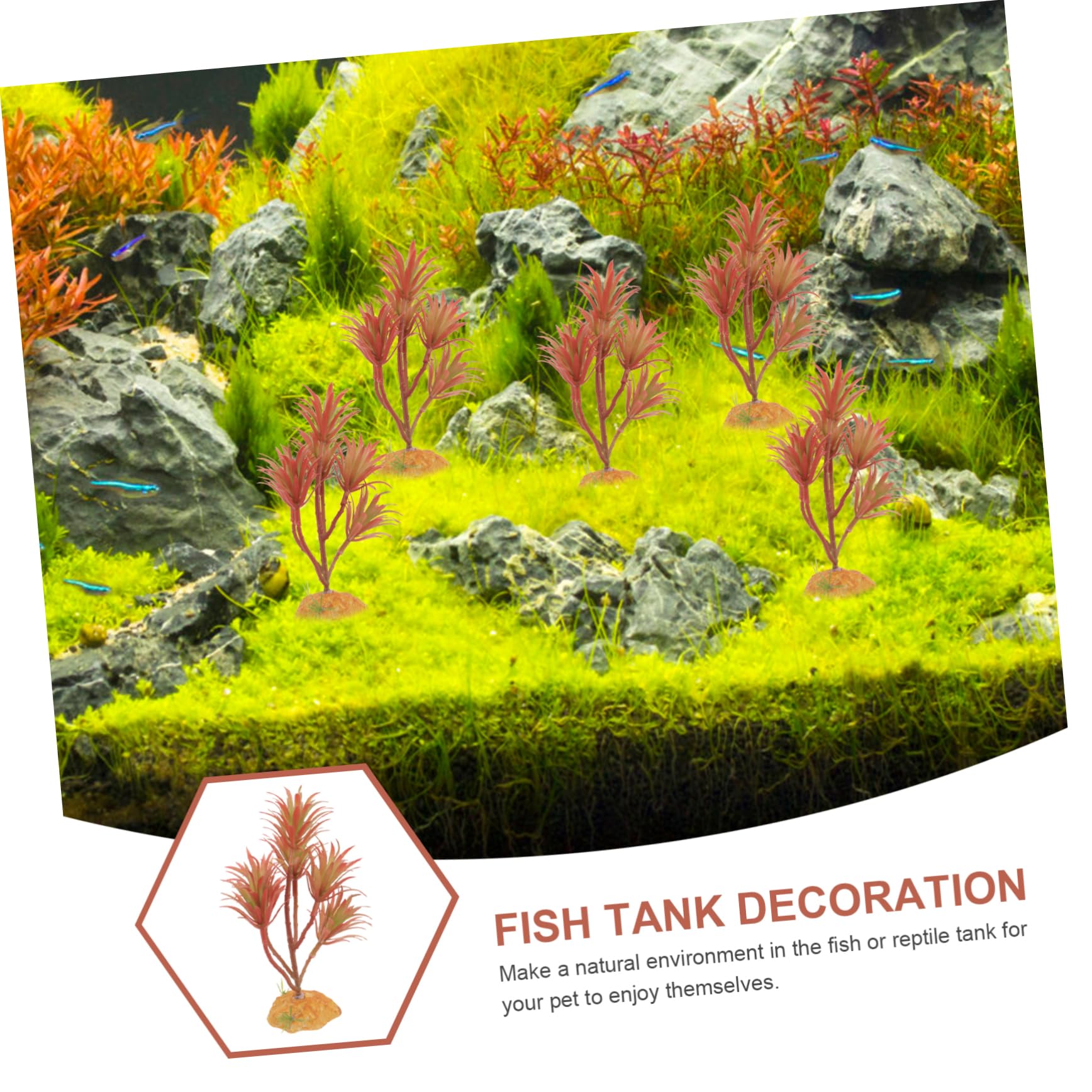 BESPORTBLE 4 Pz Piante verdi e paesaggistiche simulate piante d'acquario finte substrato dell'acquario decorazioni per acquari piante acquatiche artificiali decorazione dell'acquario di pesci