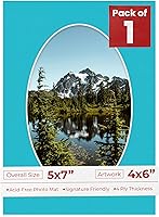 Vista 46 de Tapete de 5 x 7 para fotos de 4 x 6 pulgadas, con apertura de tablero ovalado verde Honeydew precortado, sin ácidos, mate para proteger tus