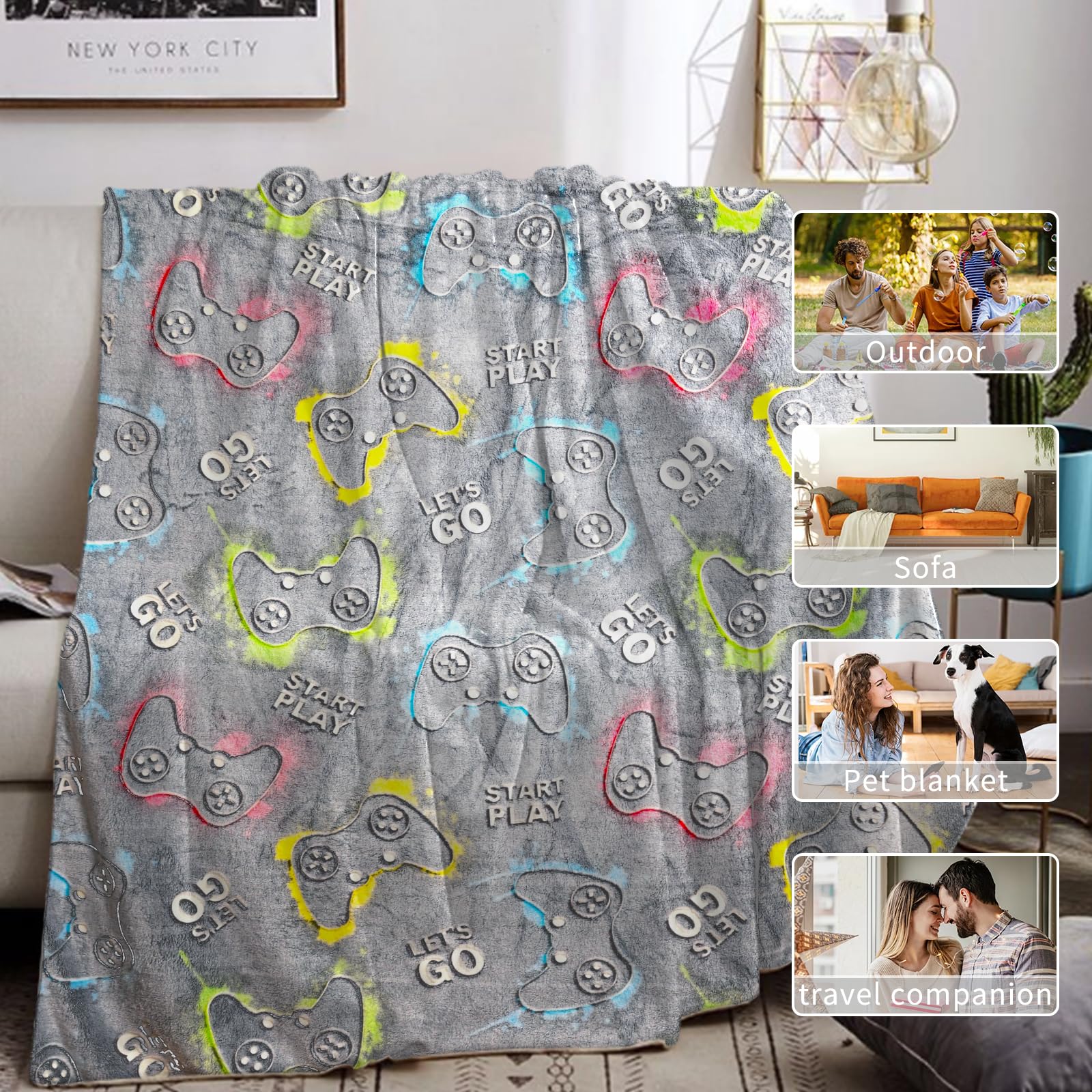 Coperta luminosa al buio, regalo per ragazze, coperta luminosa per bambini e adulti, coperta in flanella morbida e accogliente per bambini, decorazione di compleanno per camera da letto