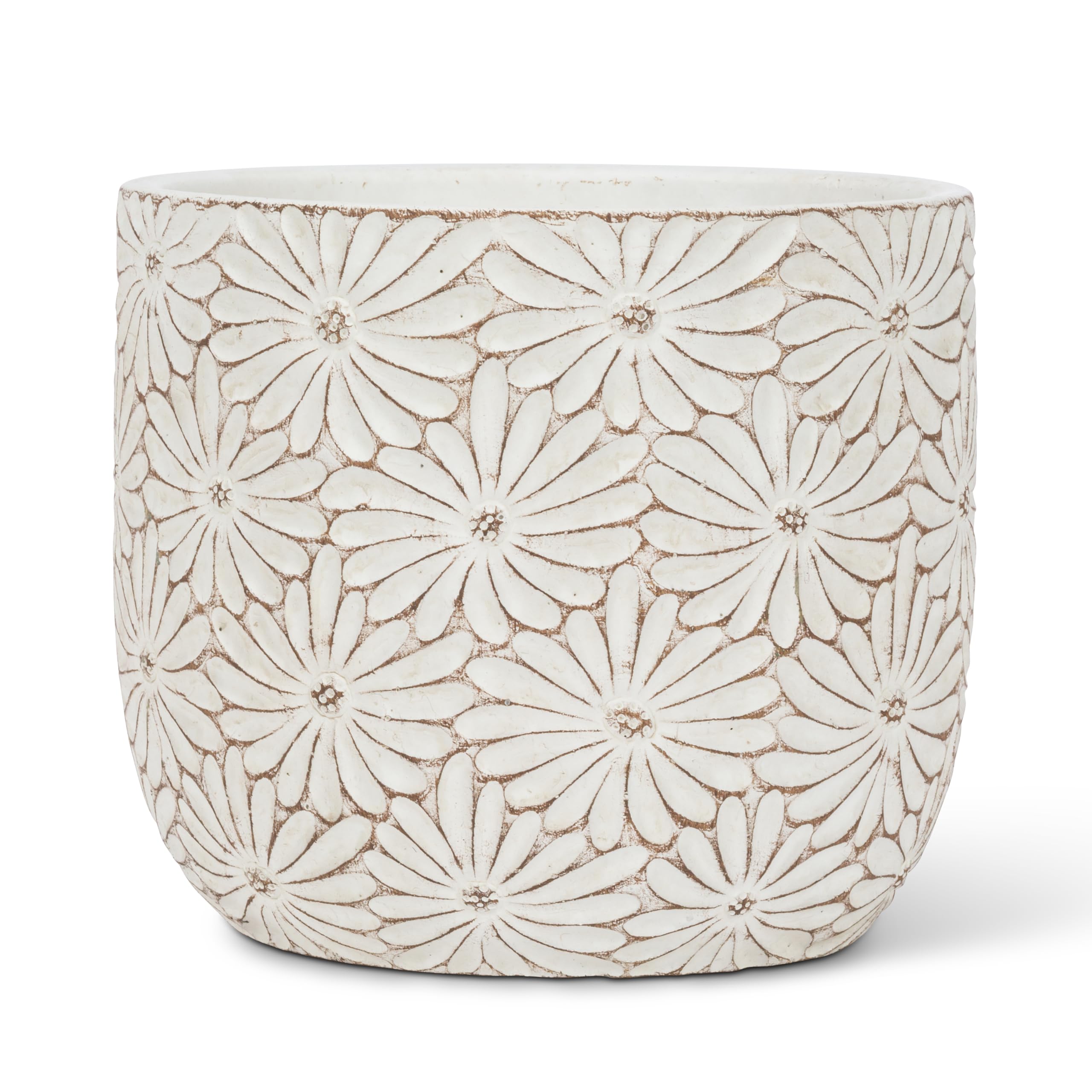 Abbott Collection Home Large Round Daisy Planter