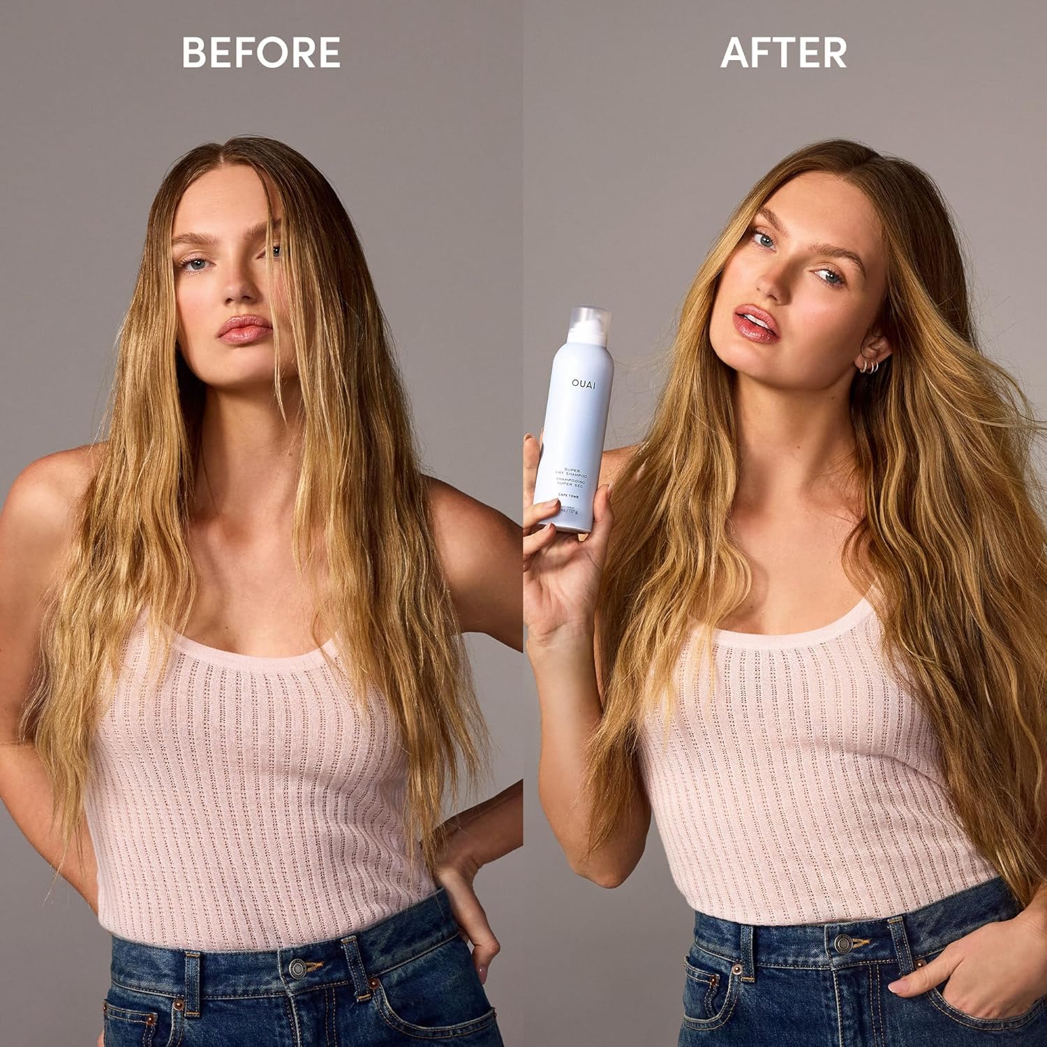 OUAI Super Dry Shampoo - Shampooing sec volumisant - Absorbe le sébum, la saleté & la transpiration - Se fond dans les cheveux sans laisser de résidus - Parfum longue tenue - Cape Town (127g)
