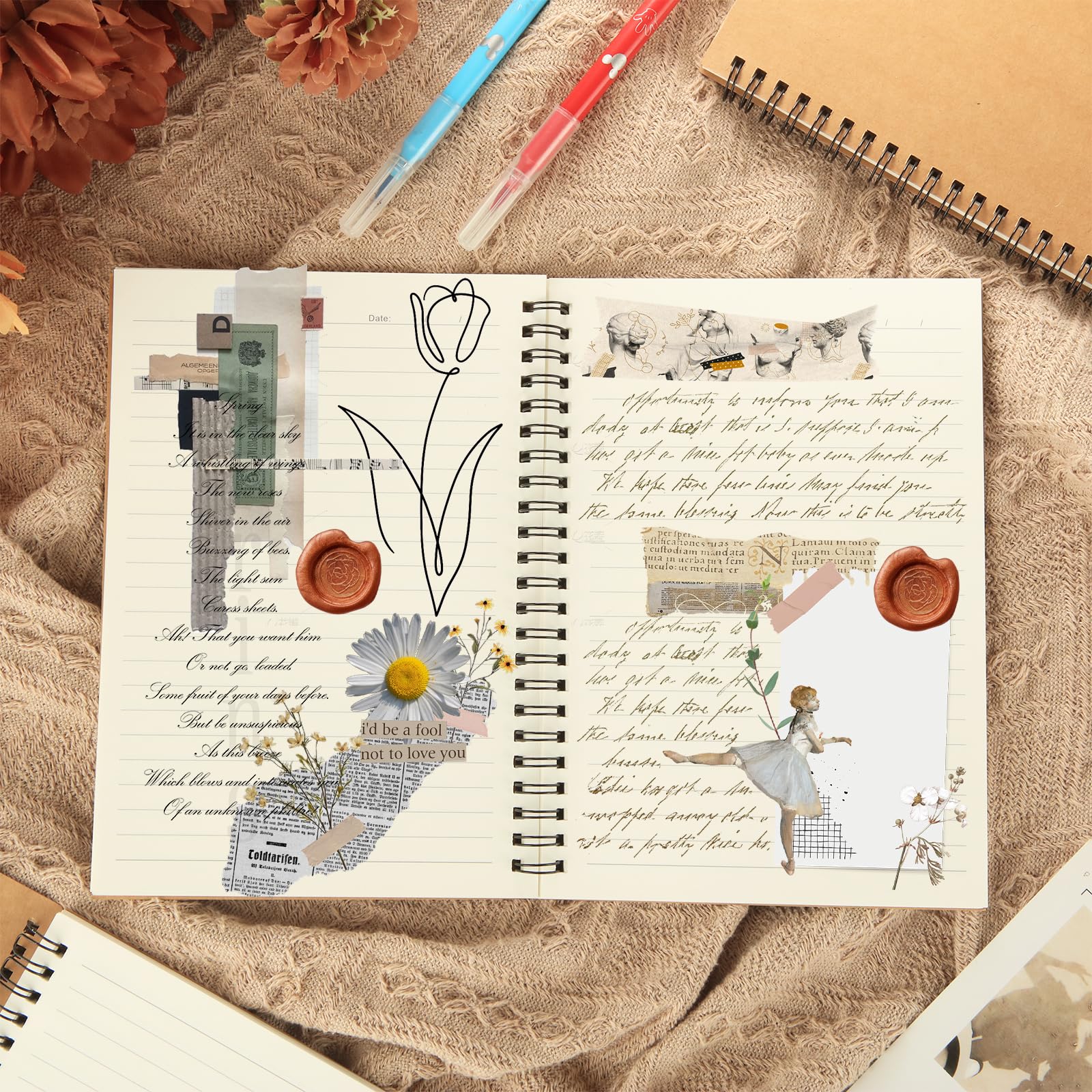 MIVIDE Confezione da 48 quaderni a spirale A5 con copertina in carta kraft, 20 x 14 cm, 120 pagine, copertina rigida, a righe, per scuola, lavoro, ufficio
