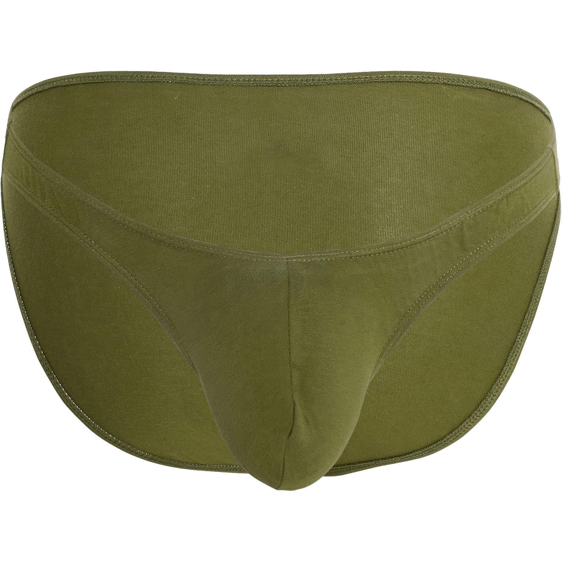 Andrew Christian Underwear, Almost Naked Deep V-Cut Brief, Olive, Men's Size L, Pack of 1