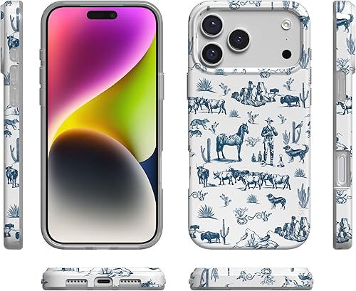 Miniatura 7 de Casely Funda para iPhone 17 Pro Blue Desert Wild West Adventure Compatible con MagSafe Diseño clásico ultra delgado