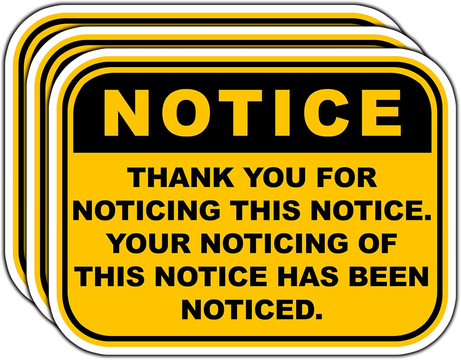 (3Pcs) Thank You for Noticing This Notice Sticker Funny Notice Sarcastic Stickers Humorous Decorate Waterproof Vinyl Decal for Car Laptop Water Bottle Tumbler Phone Case Notebook Size 3x2.3 Inches