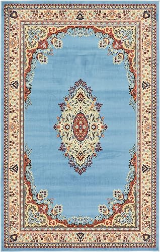 Vista 303 de Unique Loom Reza Collection- Alfombra, Polipropileno, Marrón Marrón/ marfil