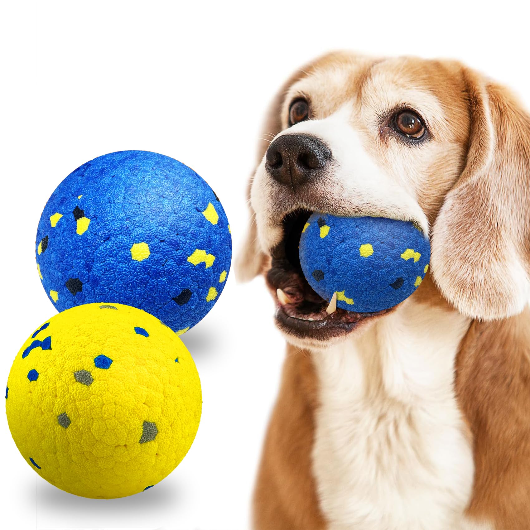 2 Pack Dog Balls Indestructible Tennis for Dogs Durable Bouncy Dog Toy for Aggressive Chewers Interactive Dog Toys