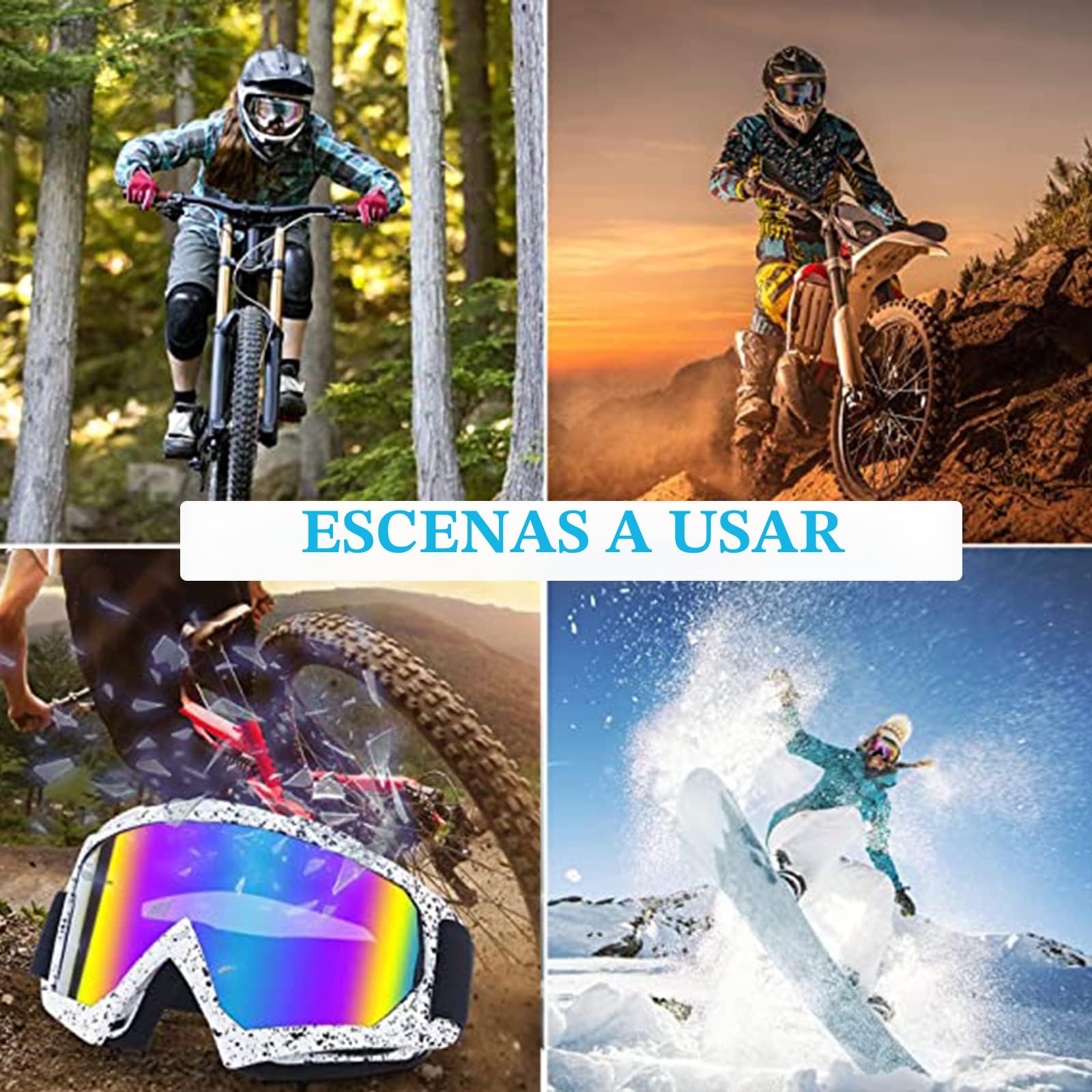 Gafas Snowboard Espejo, Gafas Esqui Mujer Hombre, Protección UV Antivaho Rellenas Espuma Deportes Aire Libre