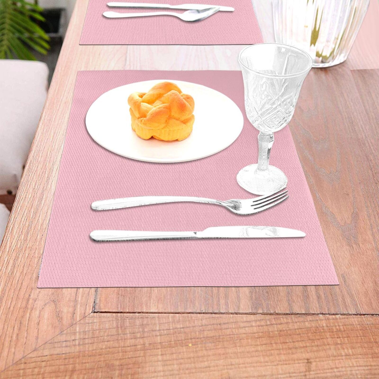 Set 6 Tovagliette Americane Lavabili – Rosa Scozzese, Termiche 45x30 Cm, Doppio Strato Anticaldo, Per Pranzo E Festa