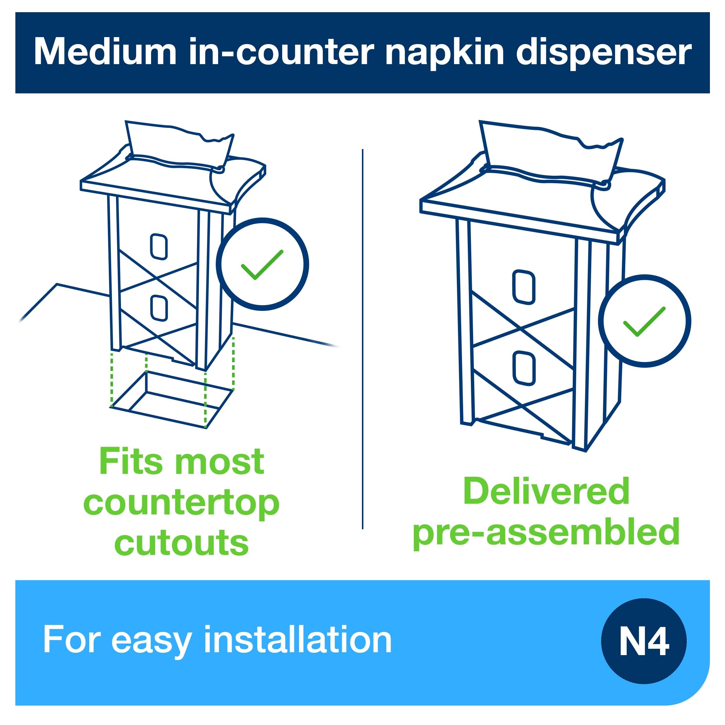 Tork Xpressnap In-Counter Napkin Dispenser Black N4, Signature Range, 13,5" x 9,9" x 7", 6032120