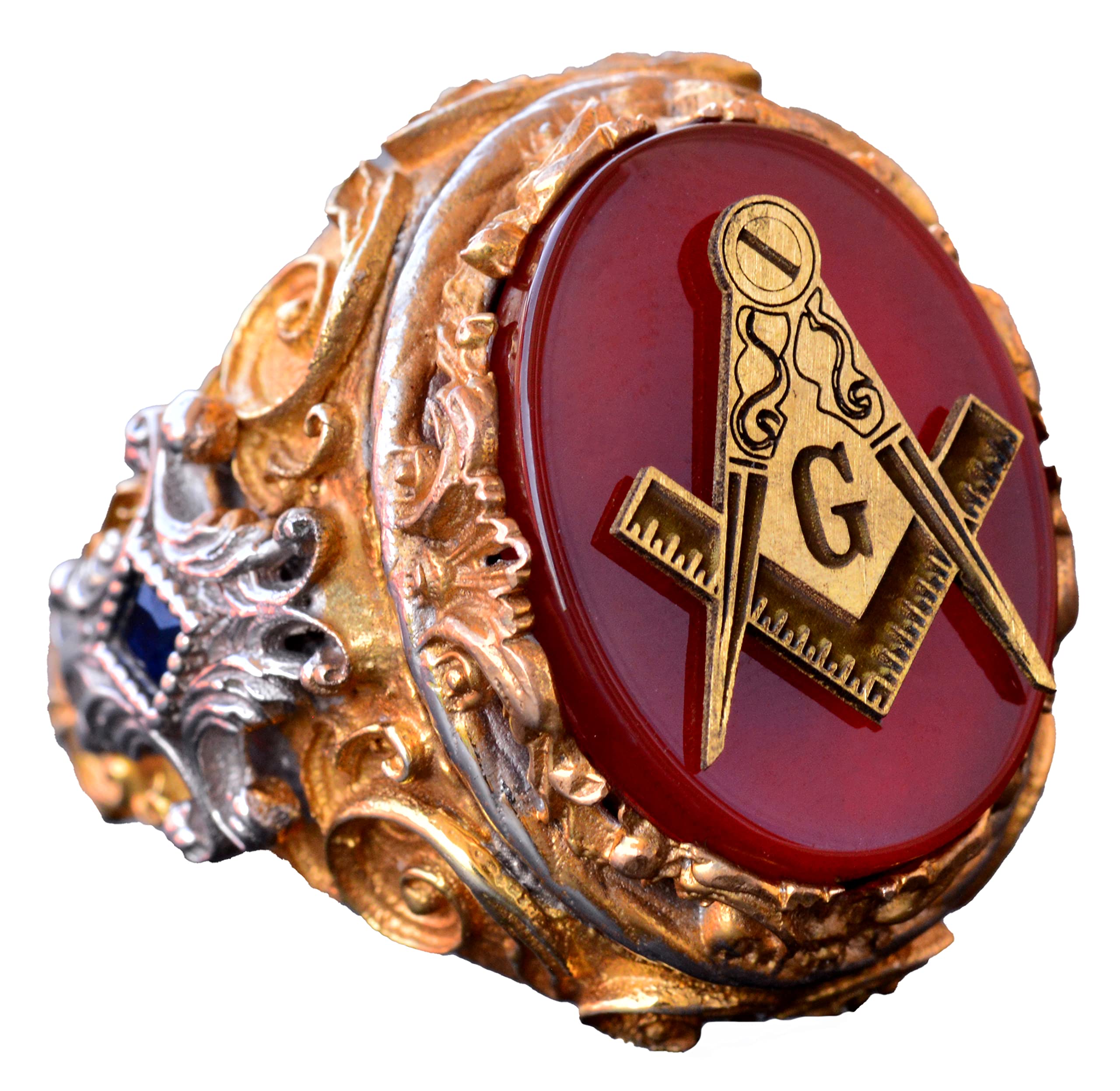 Bague gothique, bague maître maçon, en argent gratuit, chevalière, en argent sterling, Cornaline