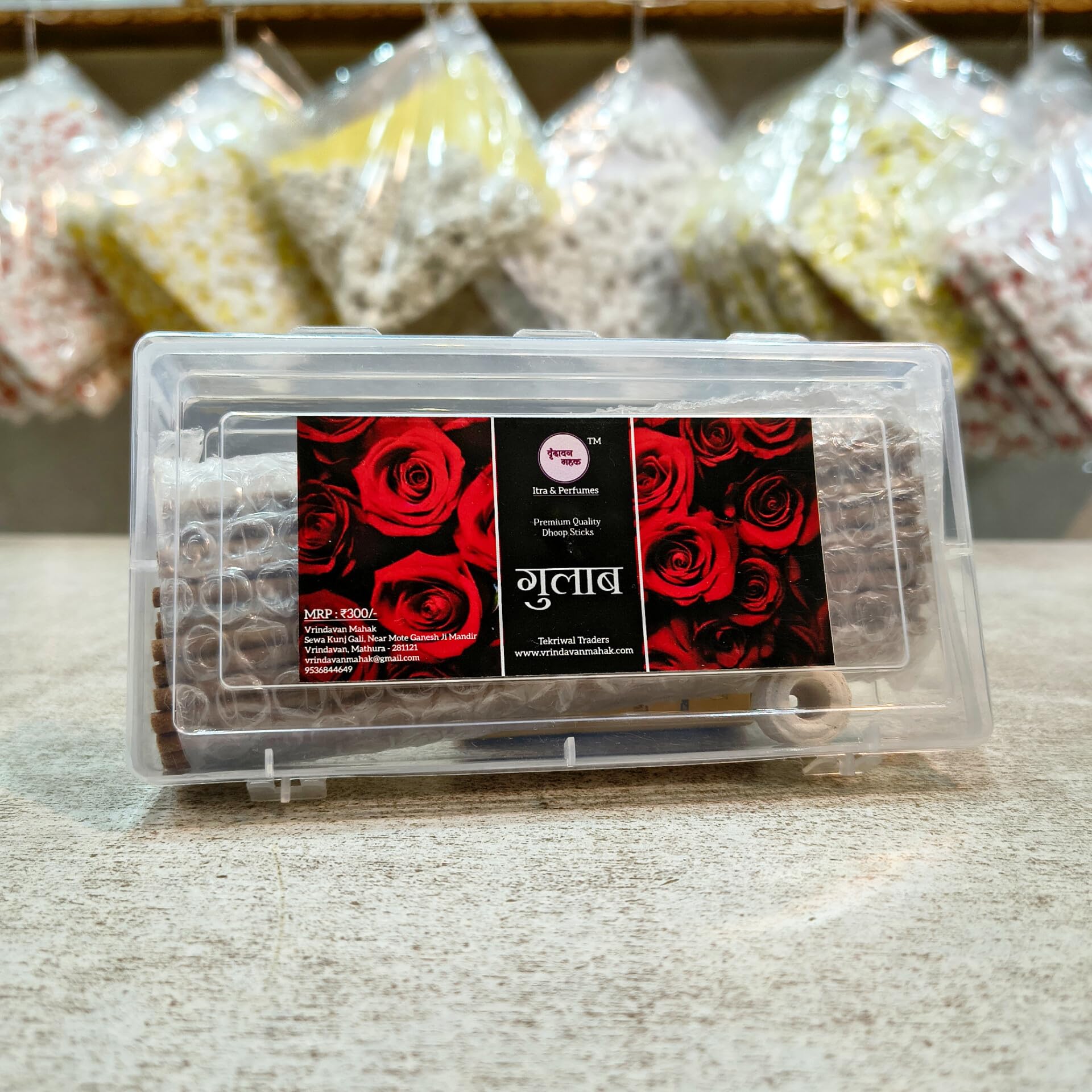 Vrindavan Mahak Gulab Dhoop Sticks | Bamboo-Less & Charcoal-Free | Rose Fragrance | Premium Low Smoke Dhoop for Pooja & Meditation | Made in Vrindavan-image-30