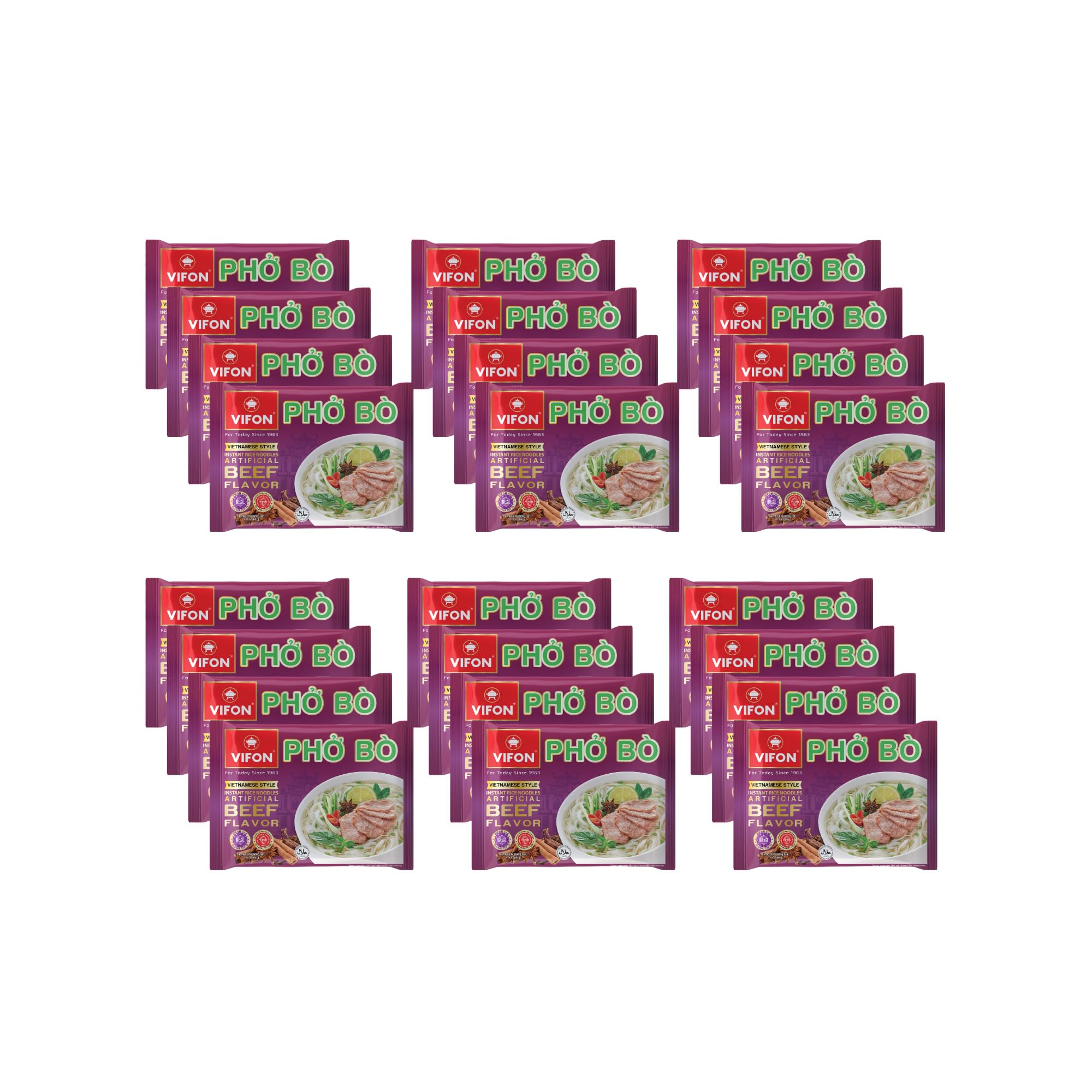 Beef Flavor Soup Instant Pho Noodle Soup, Beef Flavor, 2.1 Ounce (Pack of 24)