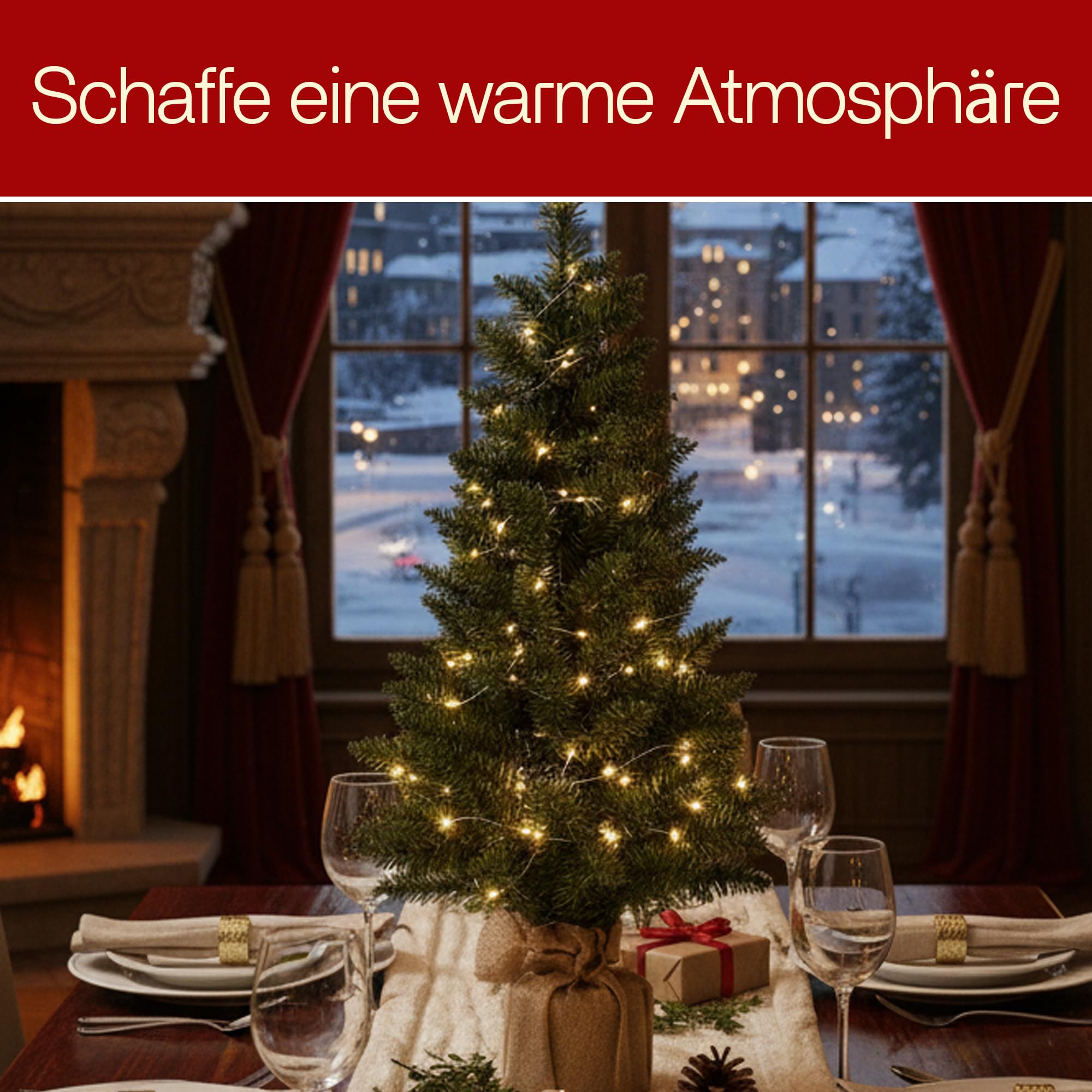 Meisterhome® 3-teiliges Set Künstlicher Weihnachtsbäume mit LED-Lichtern – Realistische Tannennadeln & Jutefuß – Höhen 75/90 / 120 cm – Langlebige & stilvolle Weihnachtsdeko