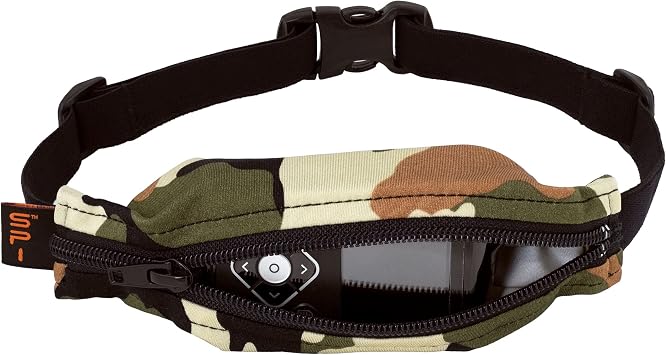SPIbelt Kids Pocket Belt, Expandable Pocket, Adjustable Waist, No Bounce, No Logo Band, Camo with Black Zipper