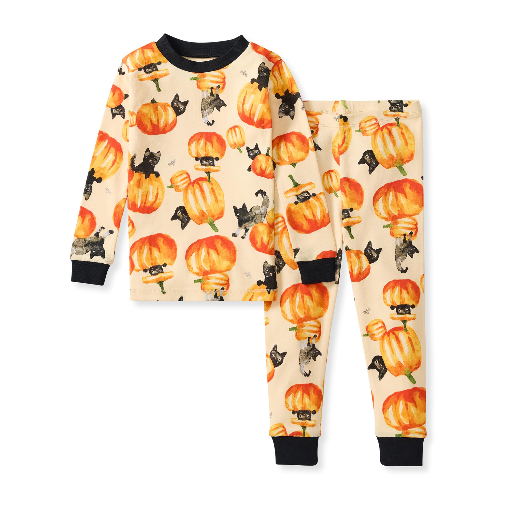 Burt's Bees Baby Pijamas de algodón orgánico para niñas, conjunto de pijama para niña pequeña, 2-PC | pijamas suaves, cómodos y de ajuste ceñido, con puños acanalados elásticos y estampados pintados a mano para facilitar la hora de dormir