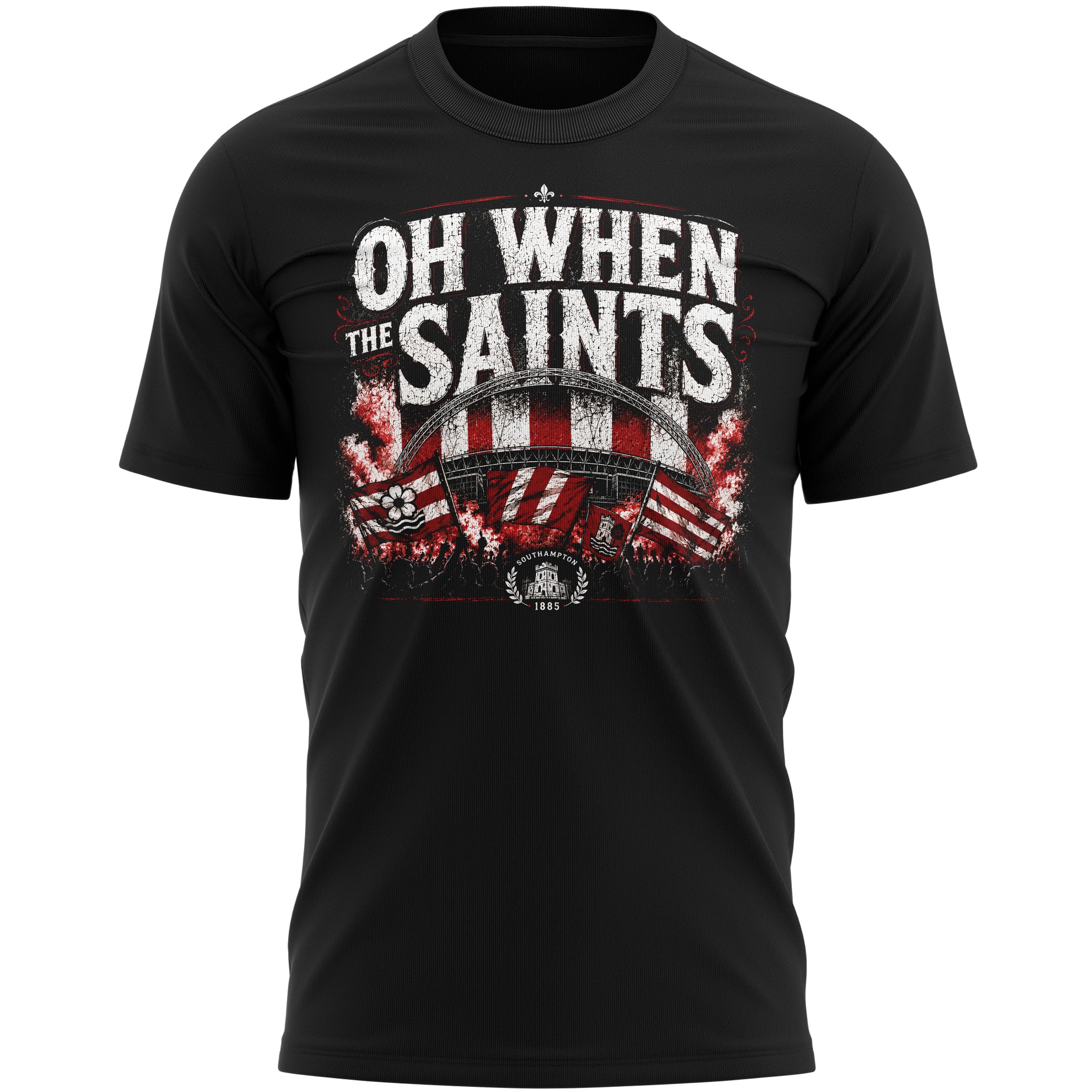Southampton 1885 Mens T Shirt - Oh What Saints Promo Design - Football Tshirt Fan Tee Supporter, L, Black