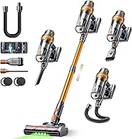 EzyTidy VAC04 Cordless Stick Vacuum: 600W 50KPa Suction, 65Min Runtime, Self-Standing, LED Screen for Pet Hair & Floors