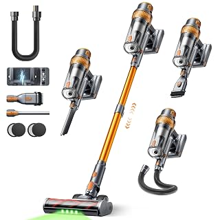 SMOTURE Akku Staubsauger, 50.000 Pa, 65 Min Laufzeit für zu Hause, Leichter Staubsauger Kabellos mit Flexschlauch, Anti-Tangle-Bürste, Herausnehmbarer Akku für Tierhaare, Teppiche, Hartböden und Auto - Amazon product rated Grade A
