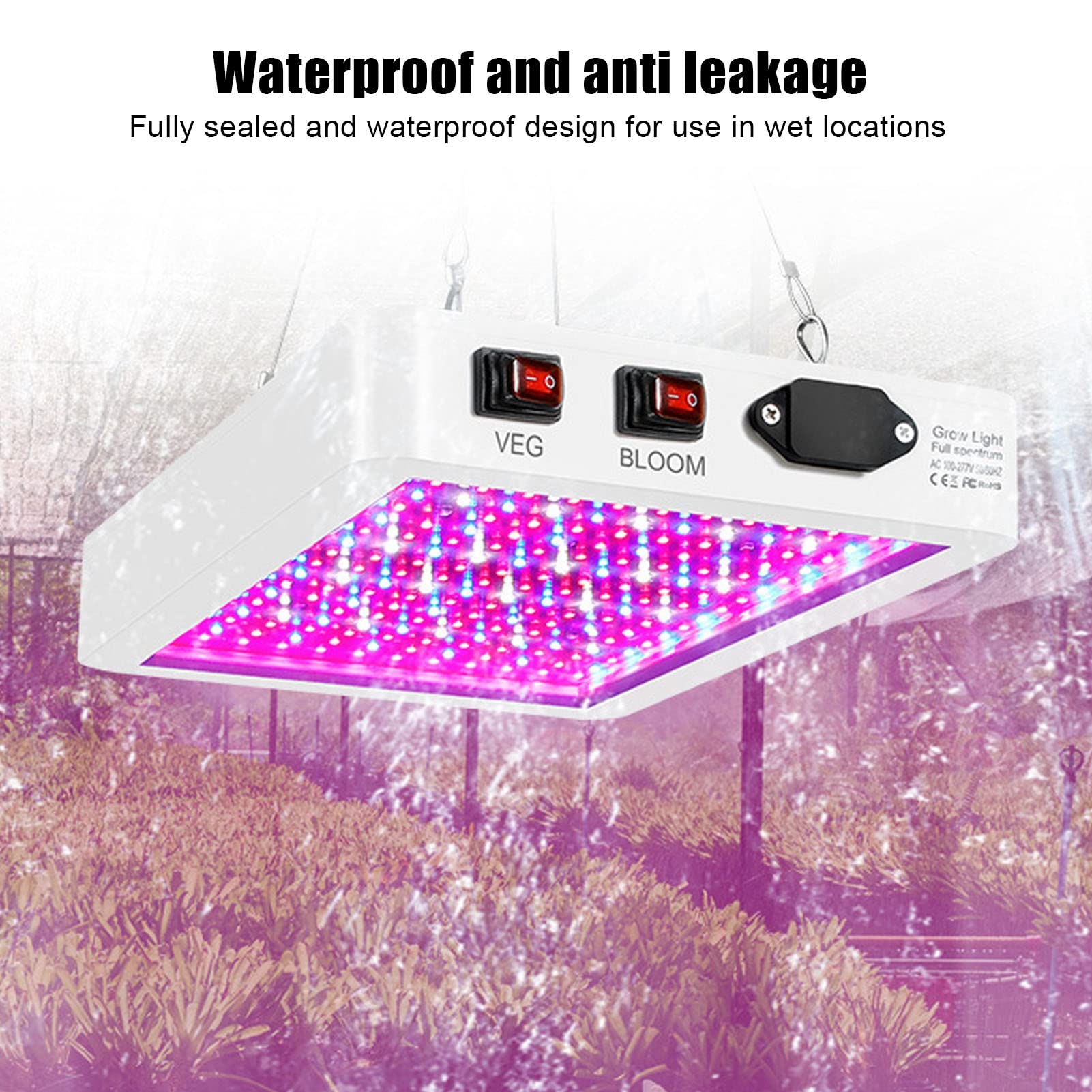 Oświetlenie LED do Uprawy Roślin, 2000 W 312 Diod LED Pełne Spektrum światła do Uprawy Roślin Podwójny Przełącznik 3 Tryby Biegów Rośliny Domowe Lampa LED do Uprawy Roślin Warzywnych,(EU)