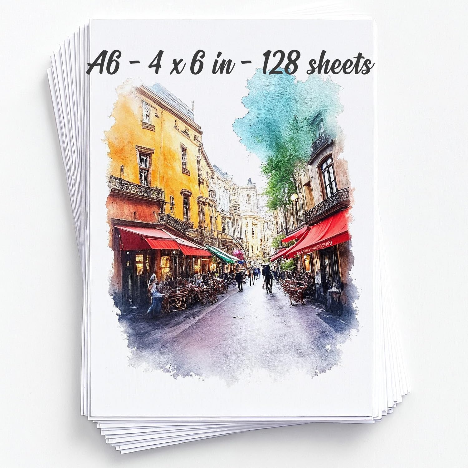 Zeno White 128 Sheets Watercolor Paper Pad - A6 4"X6" - Water Color Paper 140Lb/300Gsm - 100% Cotton Pulp - Art Supplies For Kids & Adults - For Painting, Artist Sketch, Easel, Loose Drawing