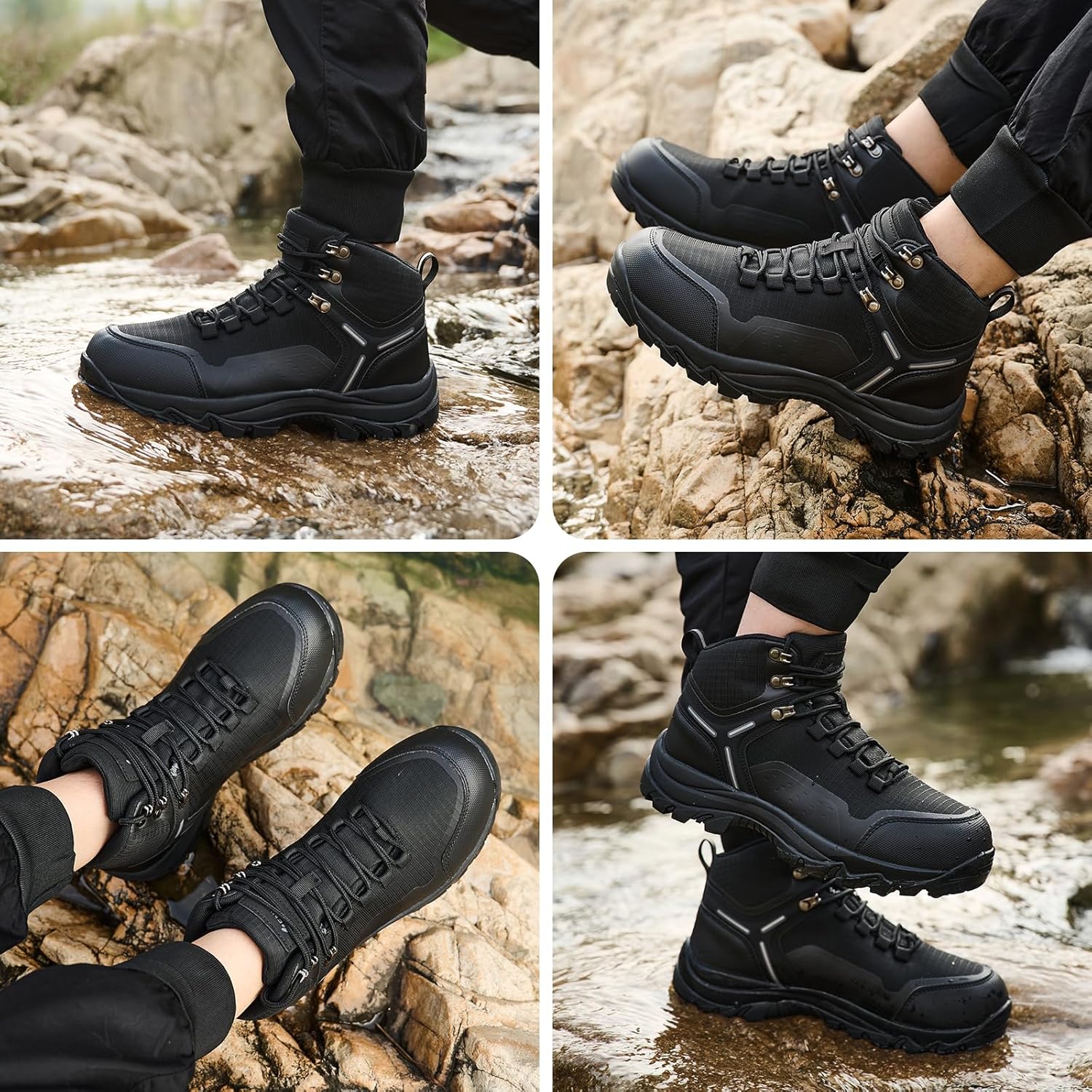 Women's Waterproof Hiking Boots Non-Slip Traction Ankle Support Breathable All-Day Comfort for Outdoor Trekking Camping Trail Walking