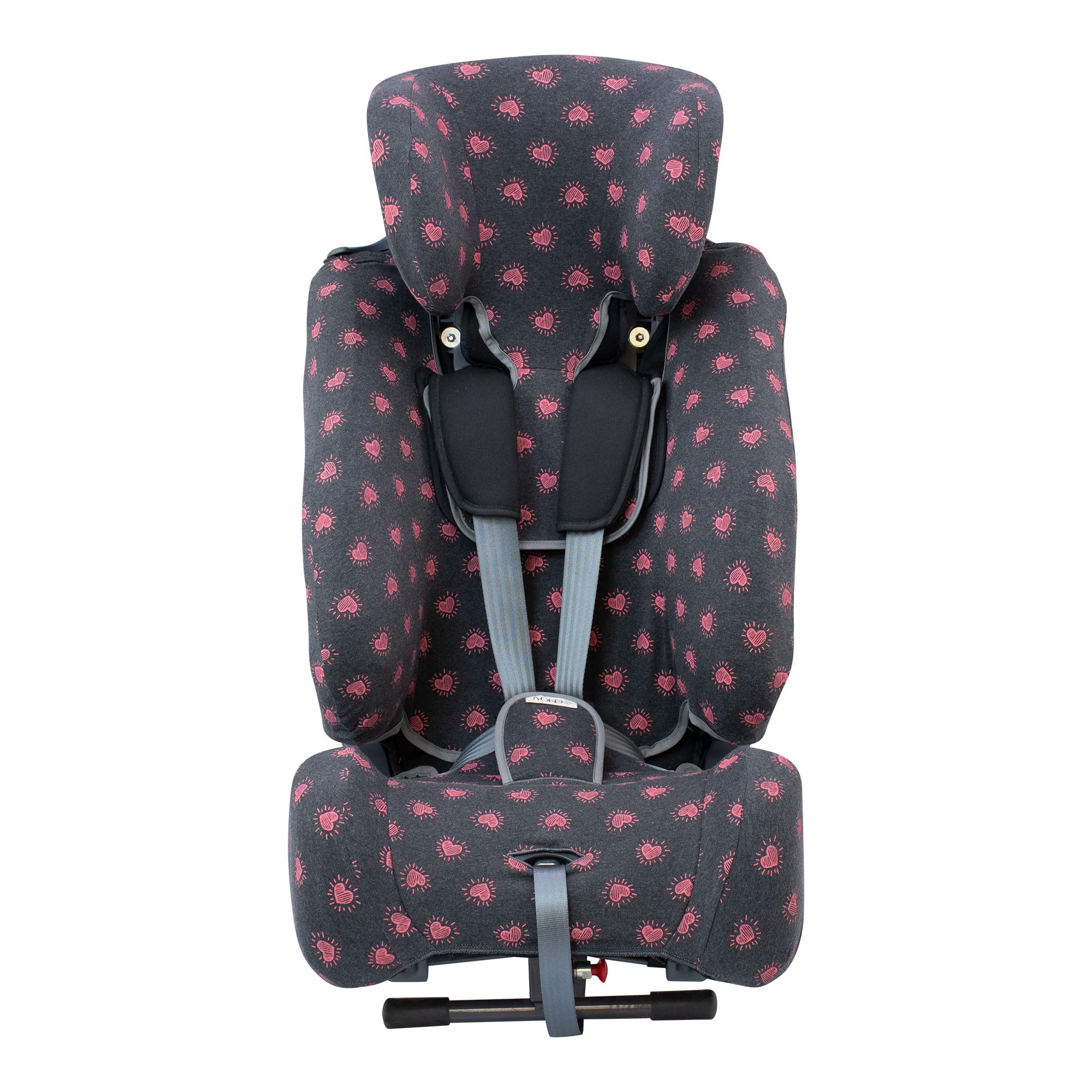 JYOKO KIDS Fodera per Seggiolino auto Compatibile con Klippan Triofix, Century, Maxi (Fluor Heart, KLIPPAN CENTURY)