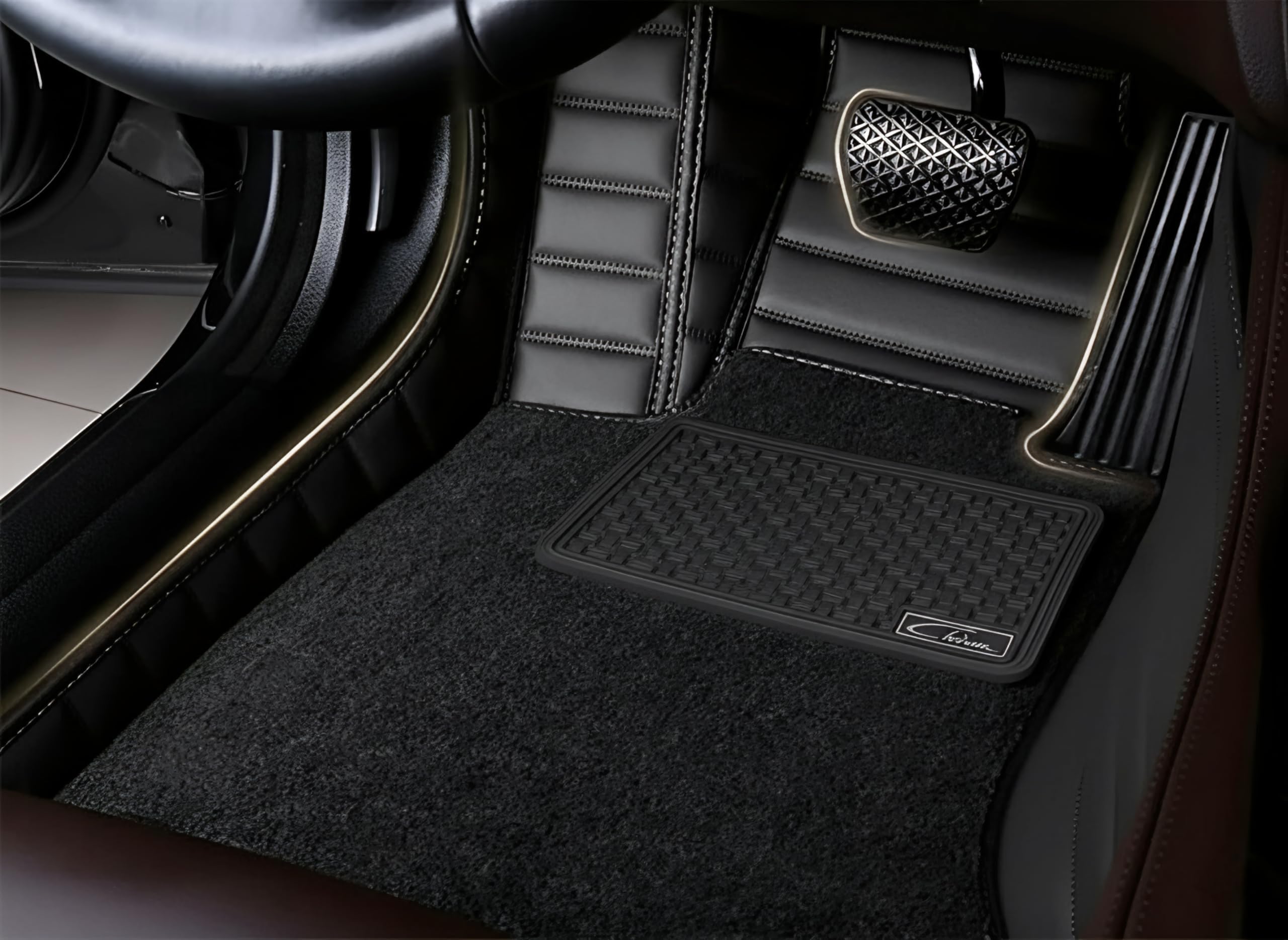 CHIRON Premium 10D Car Floor Mat for XEV 9S Custom Fitted, Luxury Car Foot Mats Compatible with Mahindra XEV 9S, Set of 4 Pcs, 100% Waterproof and Washable, Classic Black-image-10