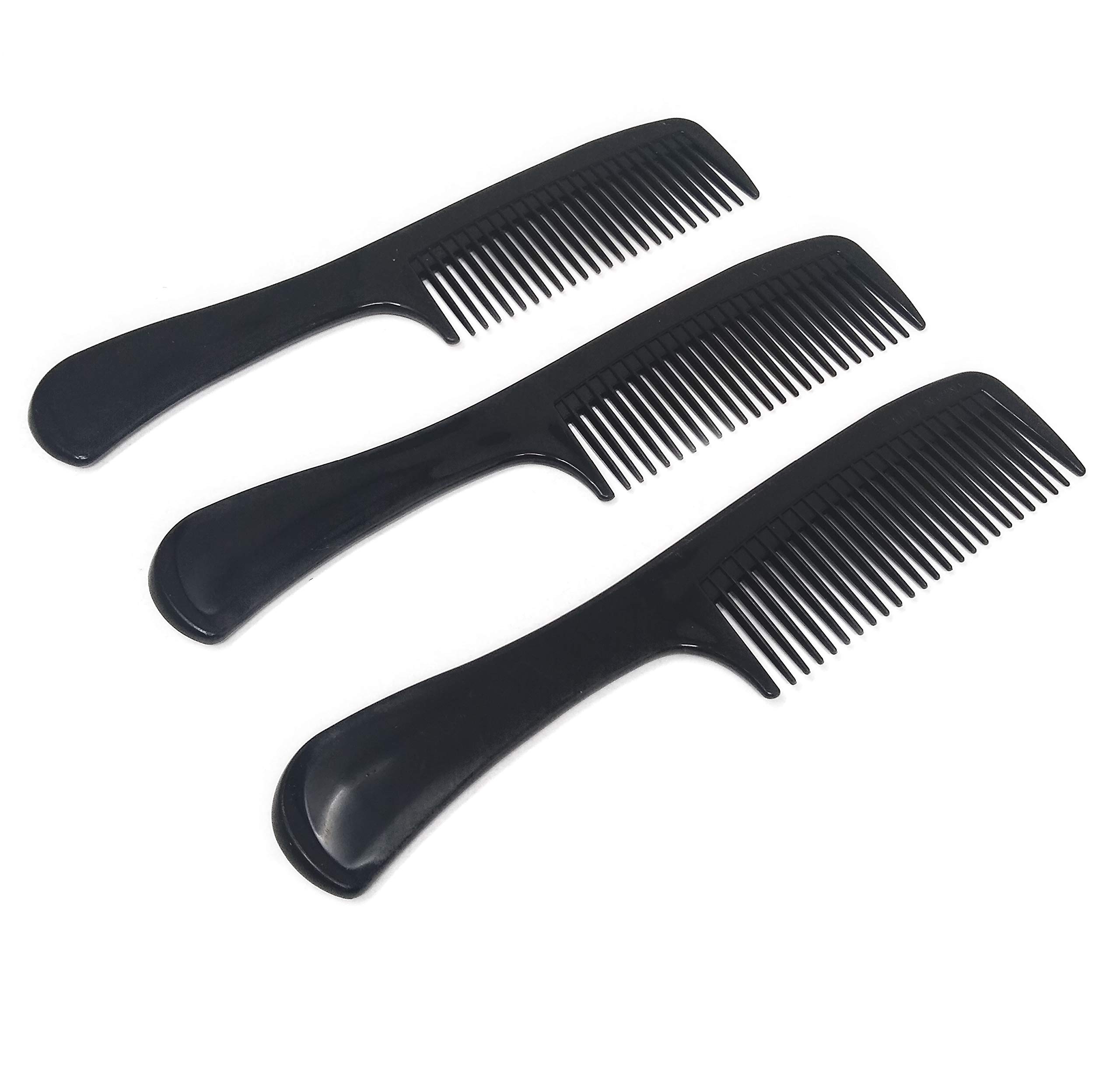 Large 8.5-inch Round Handle Styling Comb [Pack of 3] ââ‚¬â€œ for Men, Women and Kids - For Long, Straight, Wavy, Curly and Coarse Hair