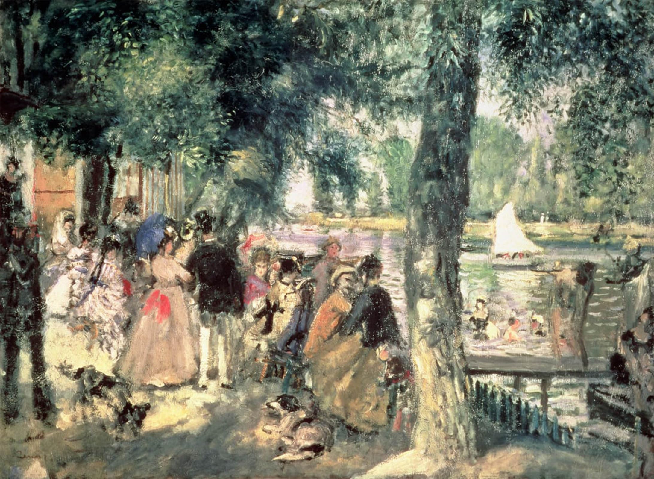 POSTERIIk Famous Modern Artwork Art Mural Bathing on the Seine or La Grenouillere by Pierre Auguste Renoir Oil Paintings Pictures for Home Decor 60x90cm