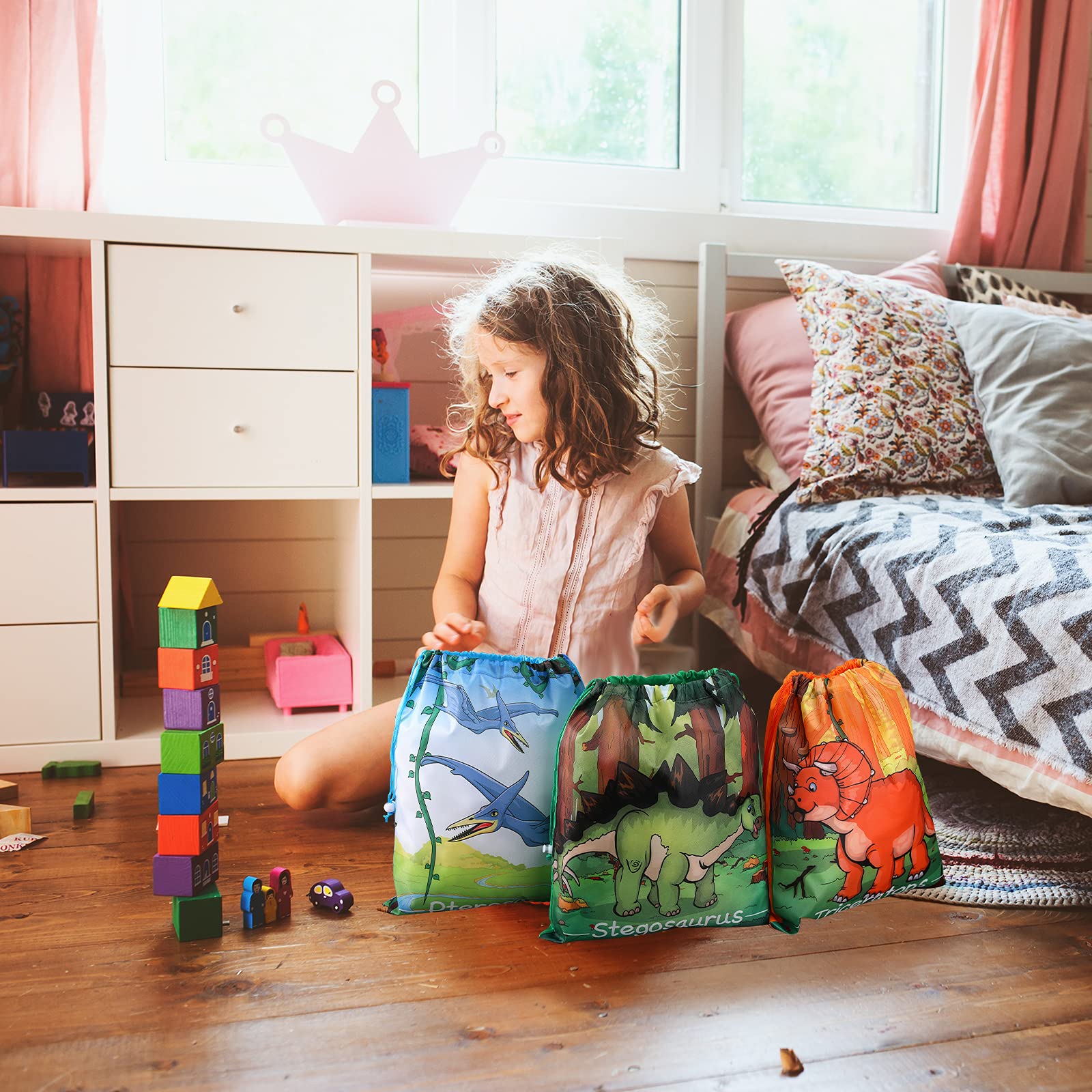 24pcs Sac Cadeau Dinosaure Sac Bonbon Dinosaure Cadeau Dinosaure Anniversaire Avec Autocollants