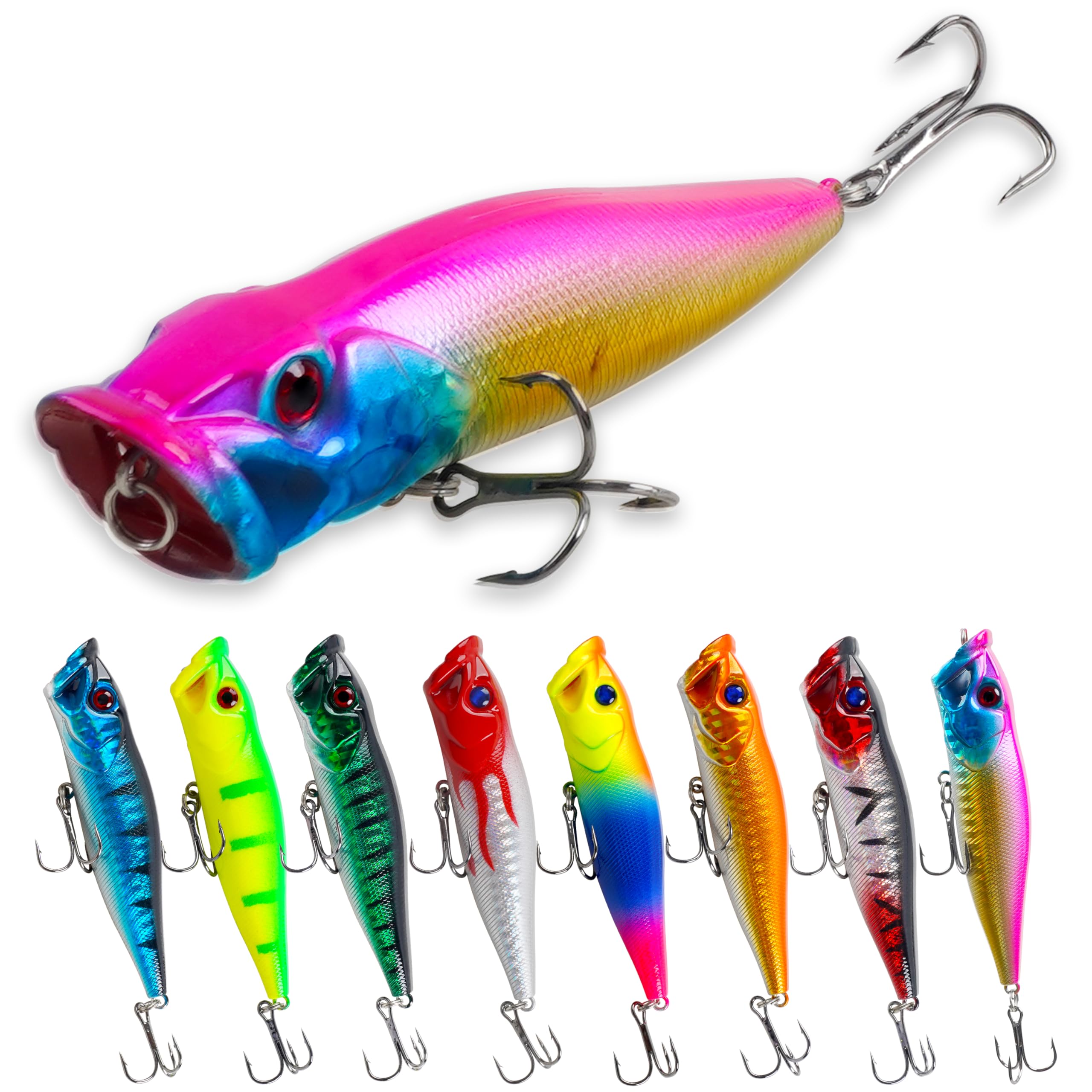 Amazon.co.jp: Topwater ポッパーフィッシングルアーキット 
