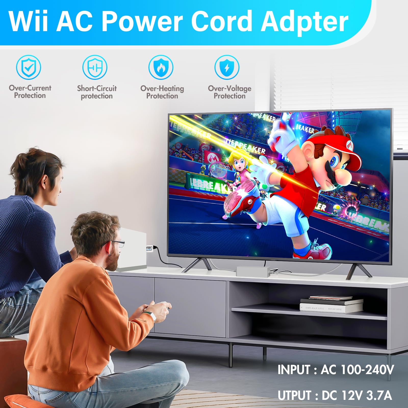 Kit Cavi Wii 4 in 1 - Alimentatore AC + Adattatore Wii a HDMI + Barra Sensori Cablata + Cavo Audio Video Composito per Nintendo Wii