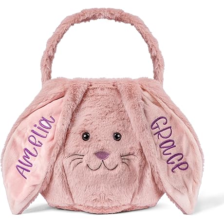 Personalized Easter Candy Basket with Embroidered Name