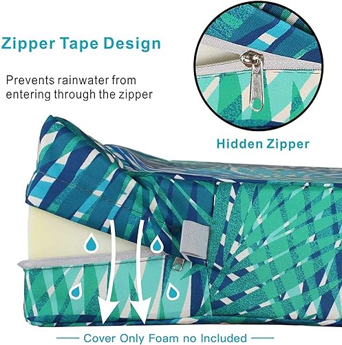 Miniatura 9 de NettyPro - Fundas de cojín para sillas de exterior, 24 x 24 pulgadas, resistentes al agua, con cremallera, para reemplazar las fundas anteriores,