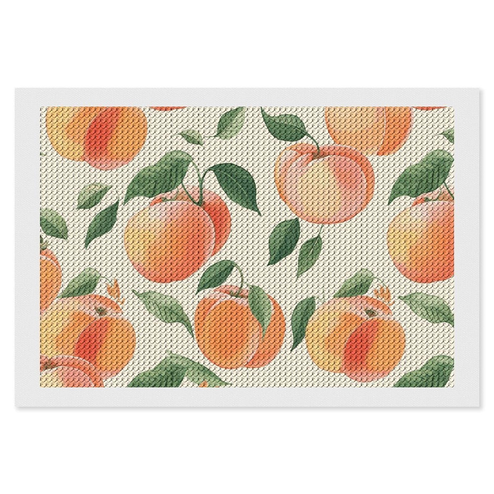 NONHAI Diamond Painting Kits for Adults - DIY Diamond Art Kits for Beginners - Full 5D Paint Drill Diamond Dots Paintings- Peach Diamonds Pictures Gem Art and Craft Wall Decor 8"x12"