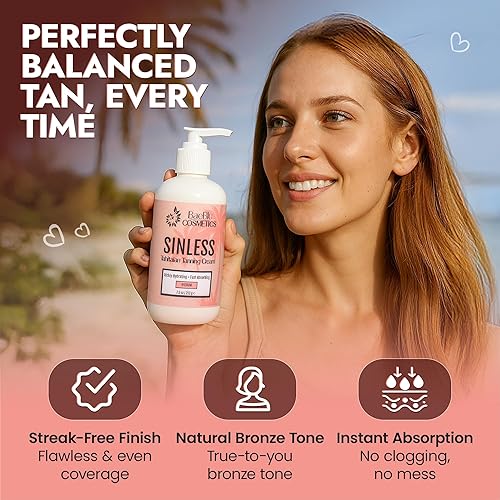 Miniatura 4 de BaeBlu Sinless Tahitian Autobronceador con ingredientes orgánicos y naturales, loción bronceadora sin sol para piel bronceadora más oscura, cuidado