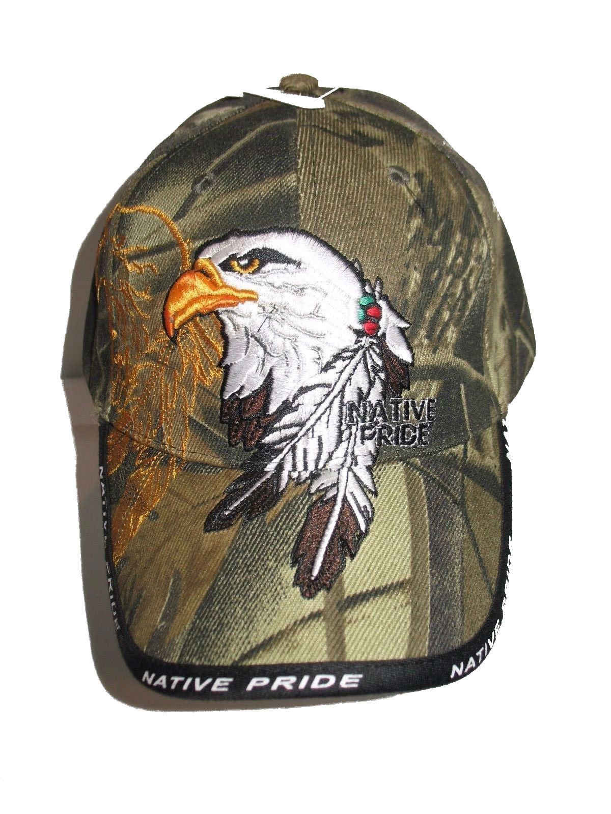 AESNative American Eagle Indian Native Pride Shadow Camouflage Embroidered Ball Cap Hat