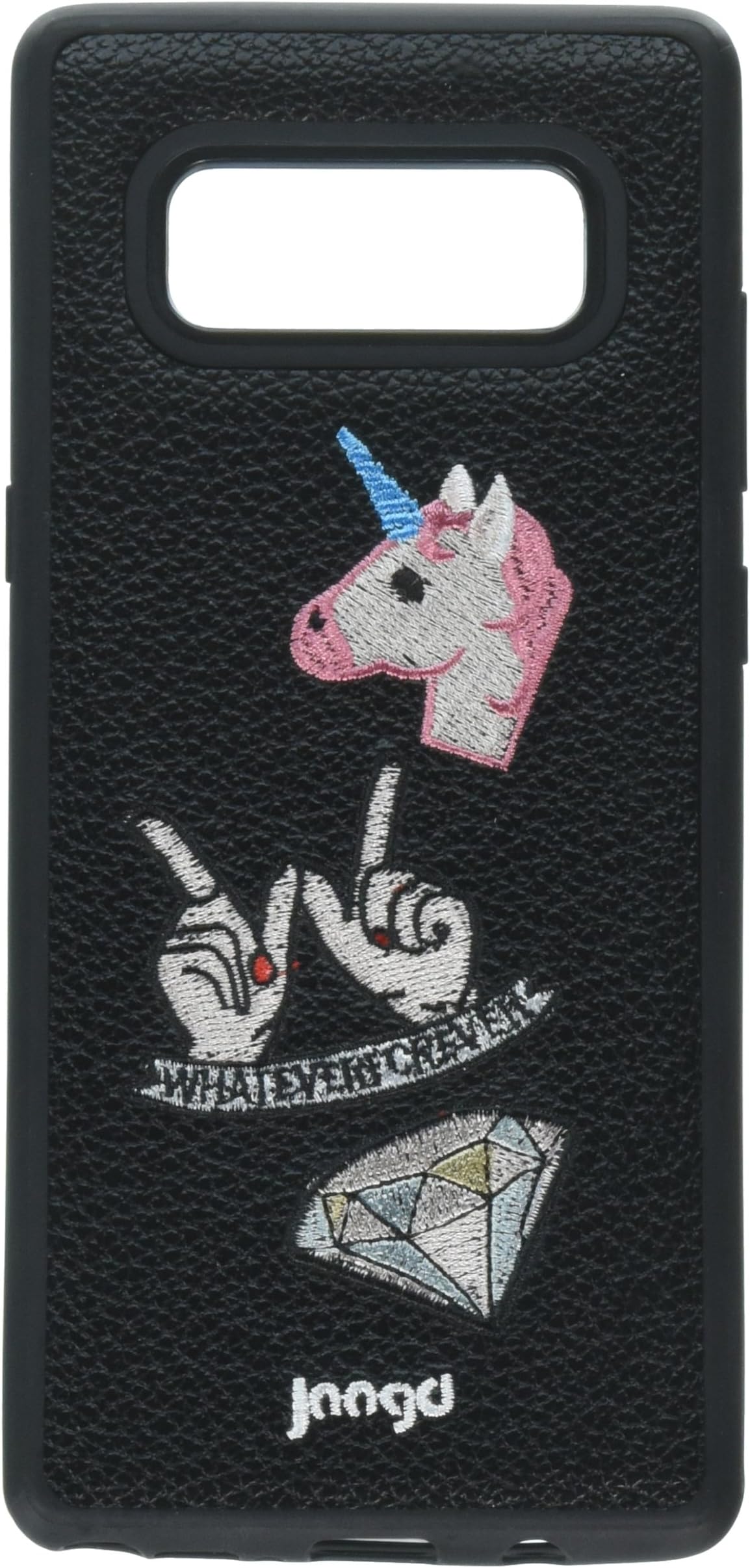 Jaagd Protective Shock-absorbing Designer Embroidered Samsung Galaxy Note 8 Case,Retail Packaging (Pink Unicorn)