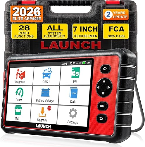 LAUNCH Escáner OBD2 de sistema completo CRP909E Elite, herramienta de escaneo de diagnóstico de automóviles de nivel OEM 2026, servicio de reinicio