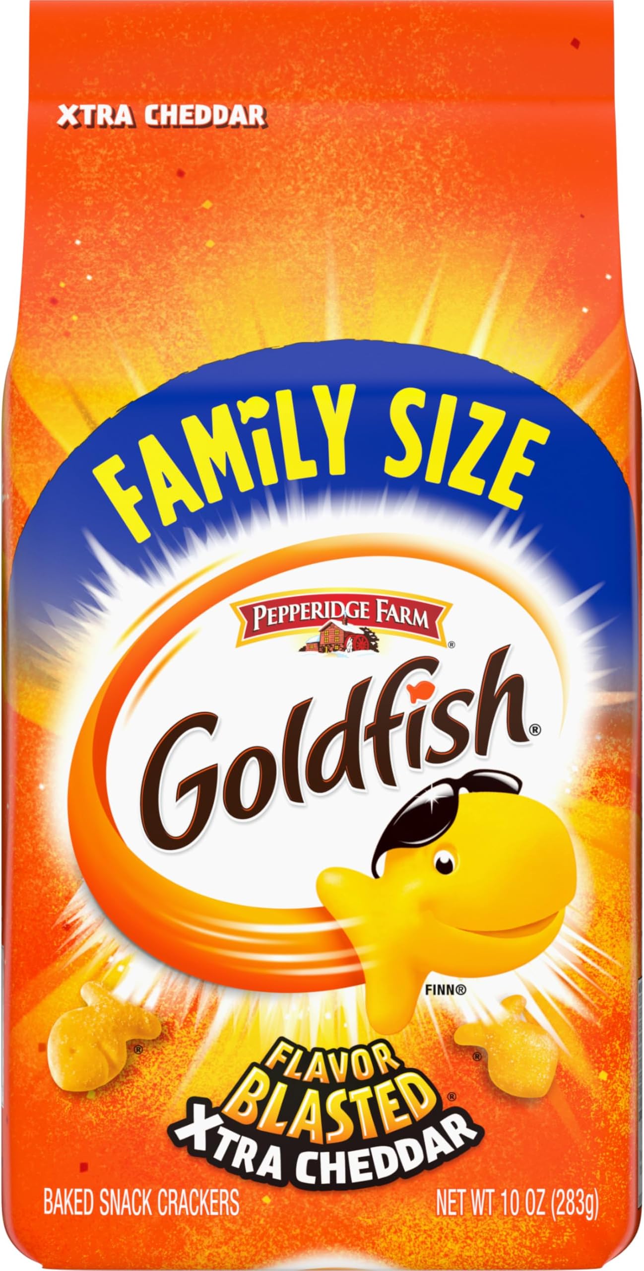 Crackers, Flavor Blasted Xtra Cheddar Crackers, Family Size, 10 Oz Bag