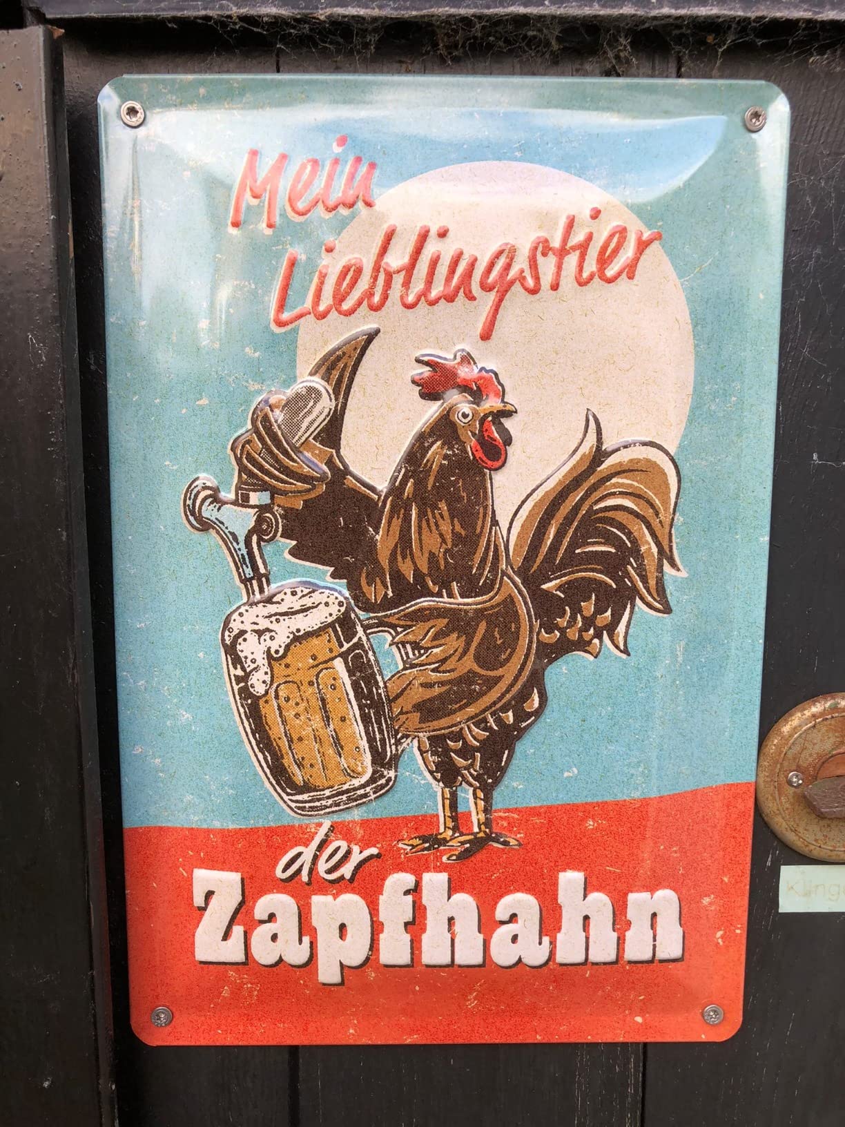 Retro Blechschild "Lieblingstier Zapfhahn" - Vintage Bar-Deko Im DIN A5 Format, Made In Germany