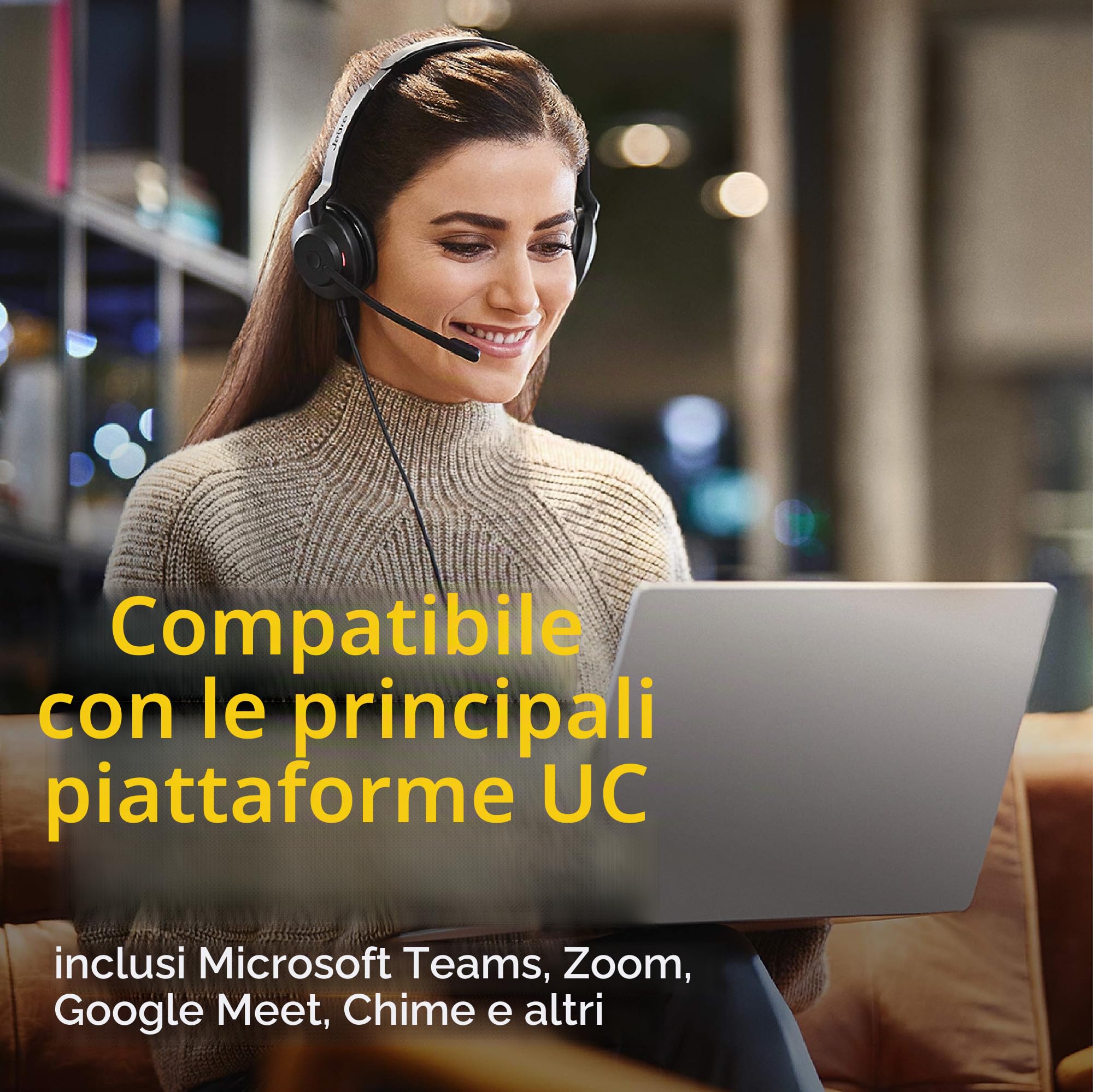 Jabra Evolve2 30 MS Cuffie cablate, USB-A, stereo, nero – Leggero auricolare portatile con 2 microfoni incorporati – Cuffie da lavoro con audio superiore e comfort affidabile