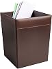 Dacasso Chocolate Brown Leather Waste Basket