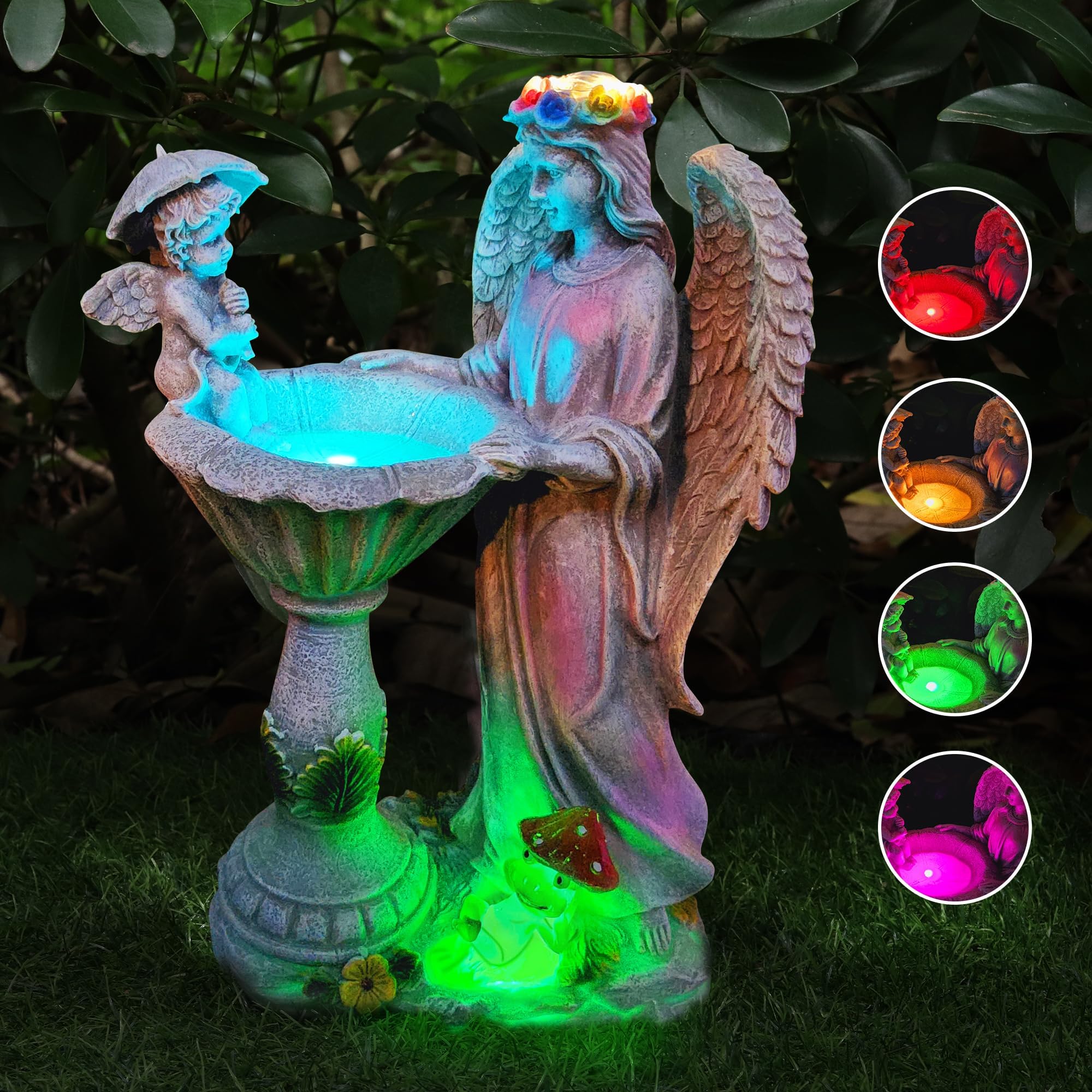 Angel Statue with Cherub Sculpture