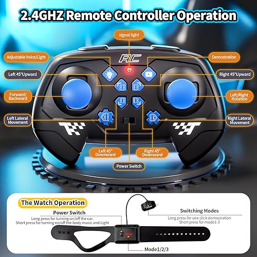 Miniatura 6 de Auto de acrobacias a control remoto de 2.4 GHz, auto de control remoto 4WD de doble cara con detección de gestos, auto de control remoto de 360 F