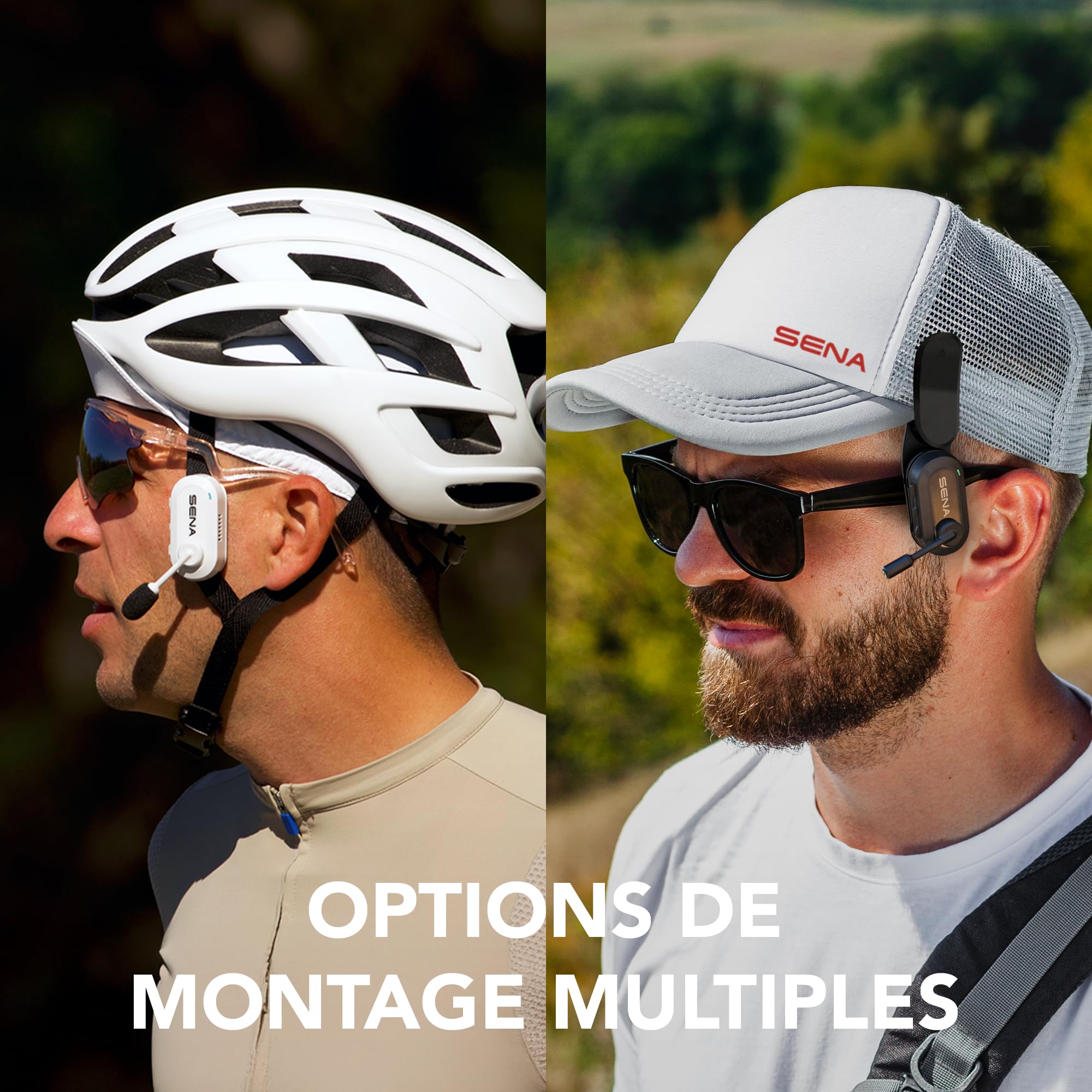 SENA BiKom 20 Système de Communication Mesh pour Cyclisme, léger ne pesant Que 20 grammes (Blanc/Noir, Pack Double)