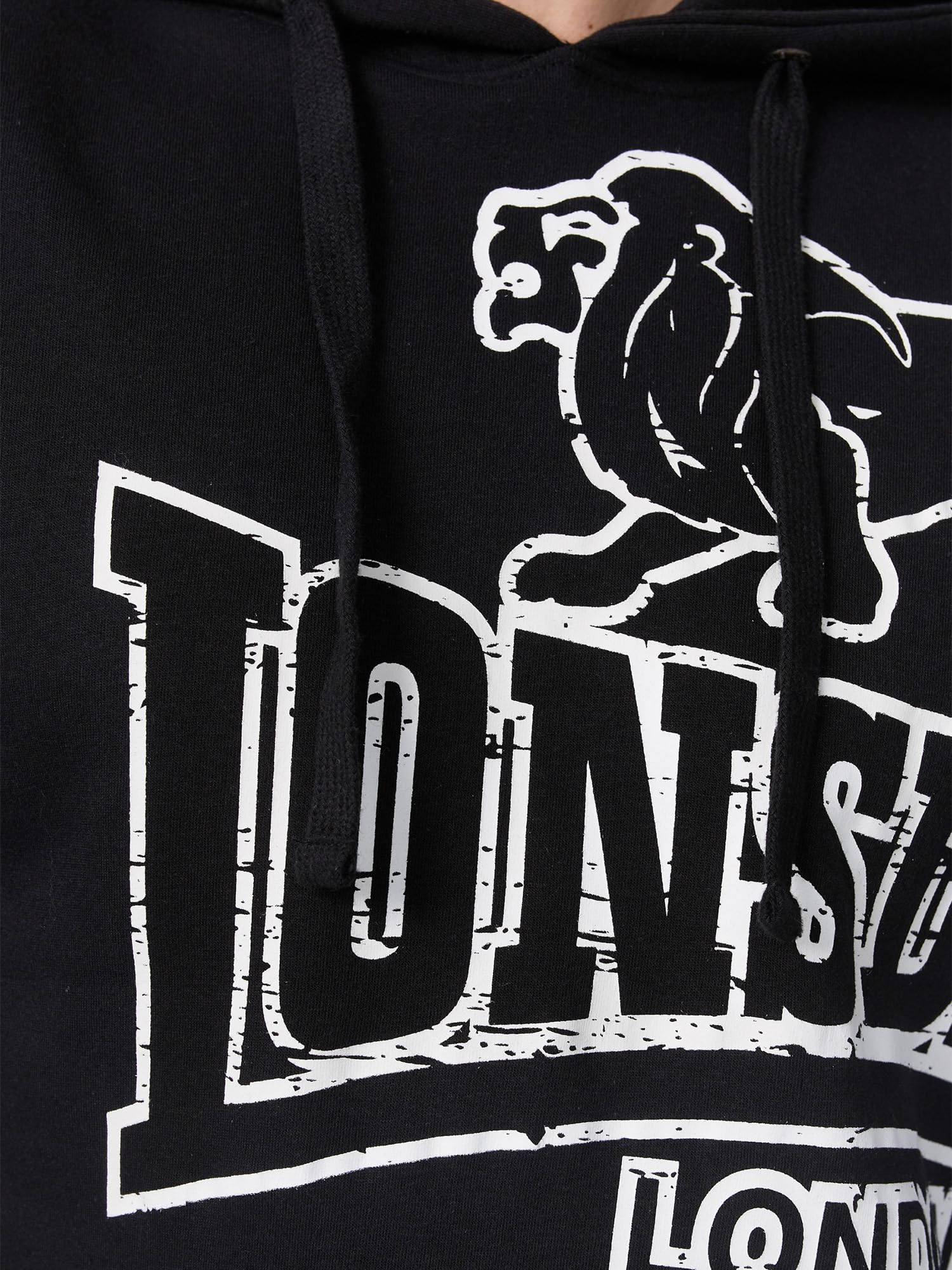 Lonsdale London Tadley Uomo Felpa con Cappuccio Nero 60% Cotone, 40% Poliestere Regular